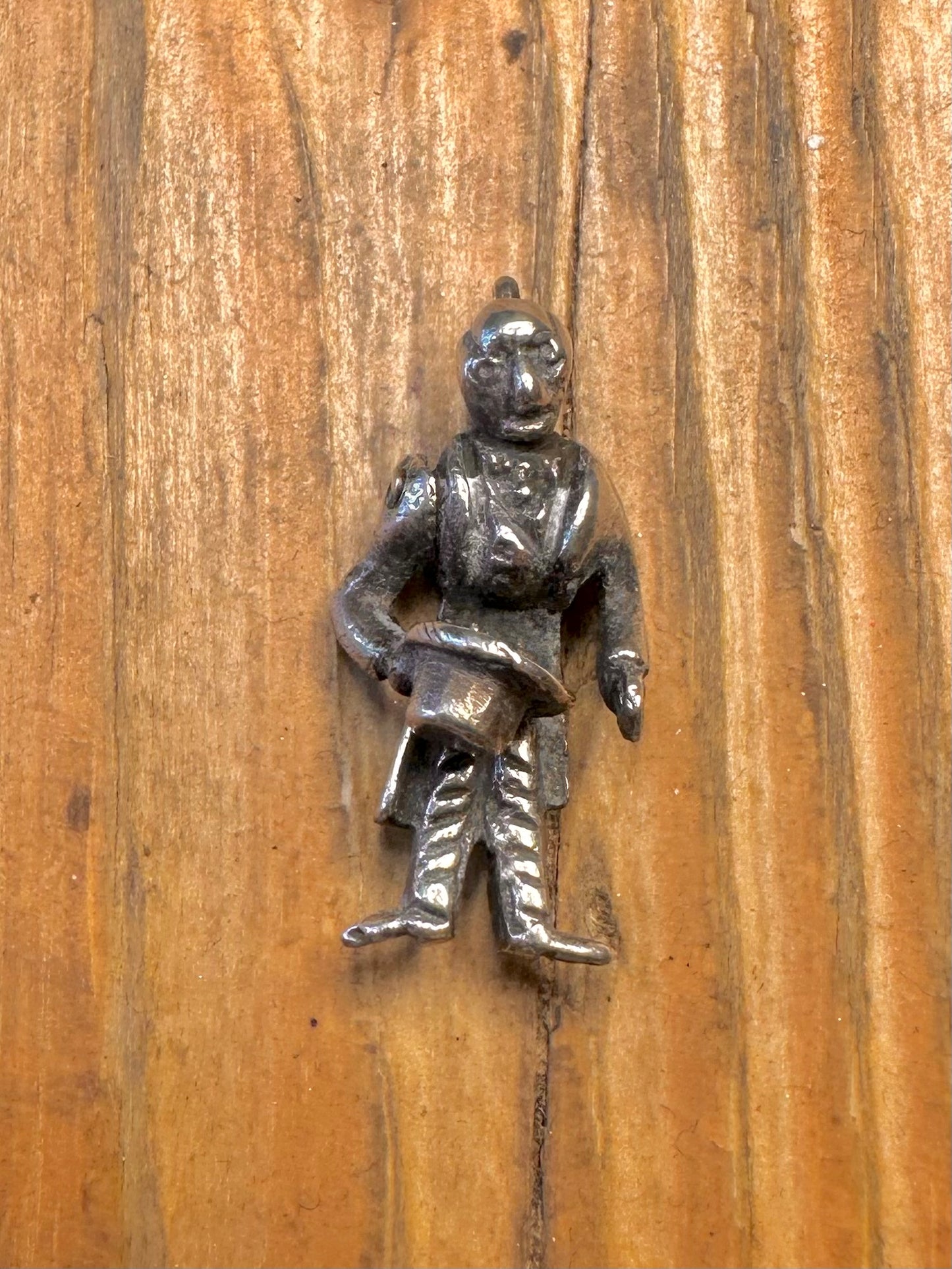 Articulated Top Hat Suit Man 925 Sterling Silver Charm Pendant