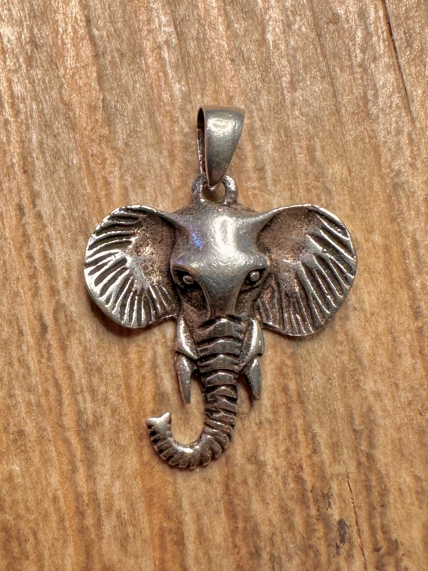 Vintage Elefantenkopf-Anhänger aus 925er Sterlingsilber
