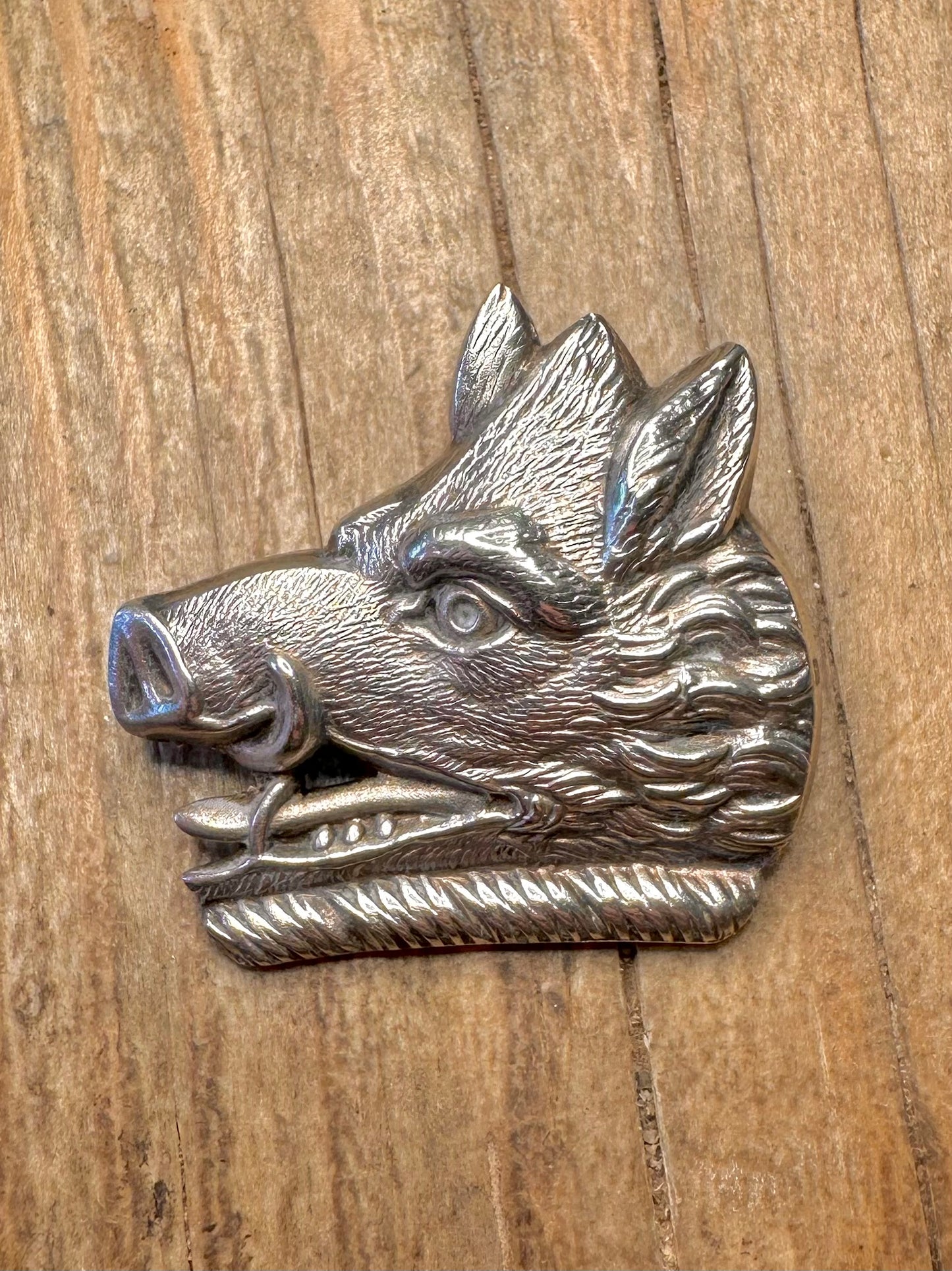 Vintage Rare 1927 Boars Head Campbell College 925 Sterling Silver Brooch