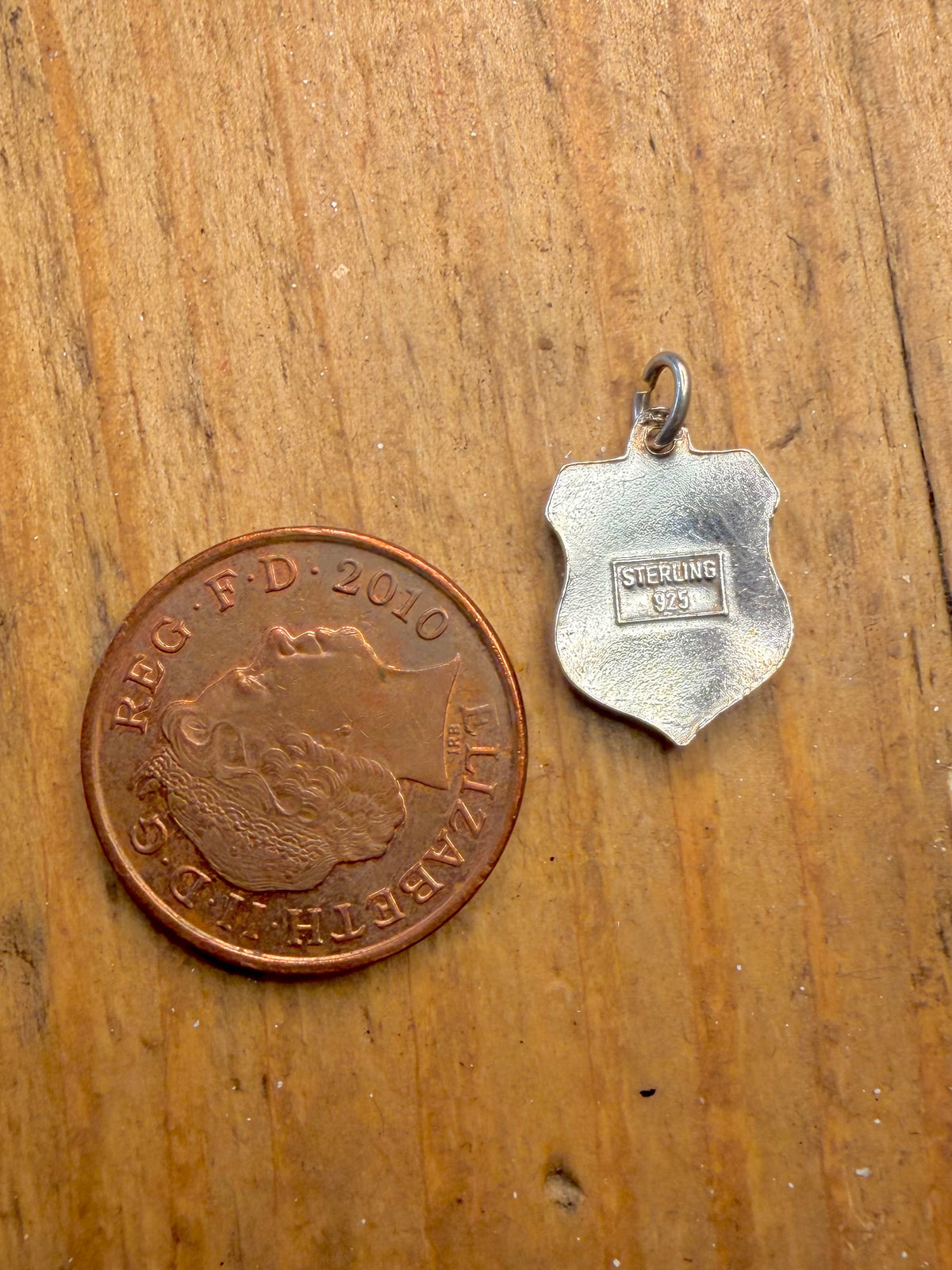 USA Enamel Crest 925 Sterling Silver Pendant
