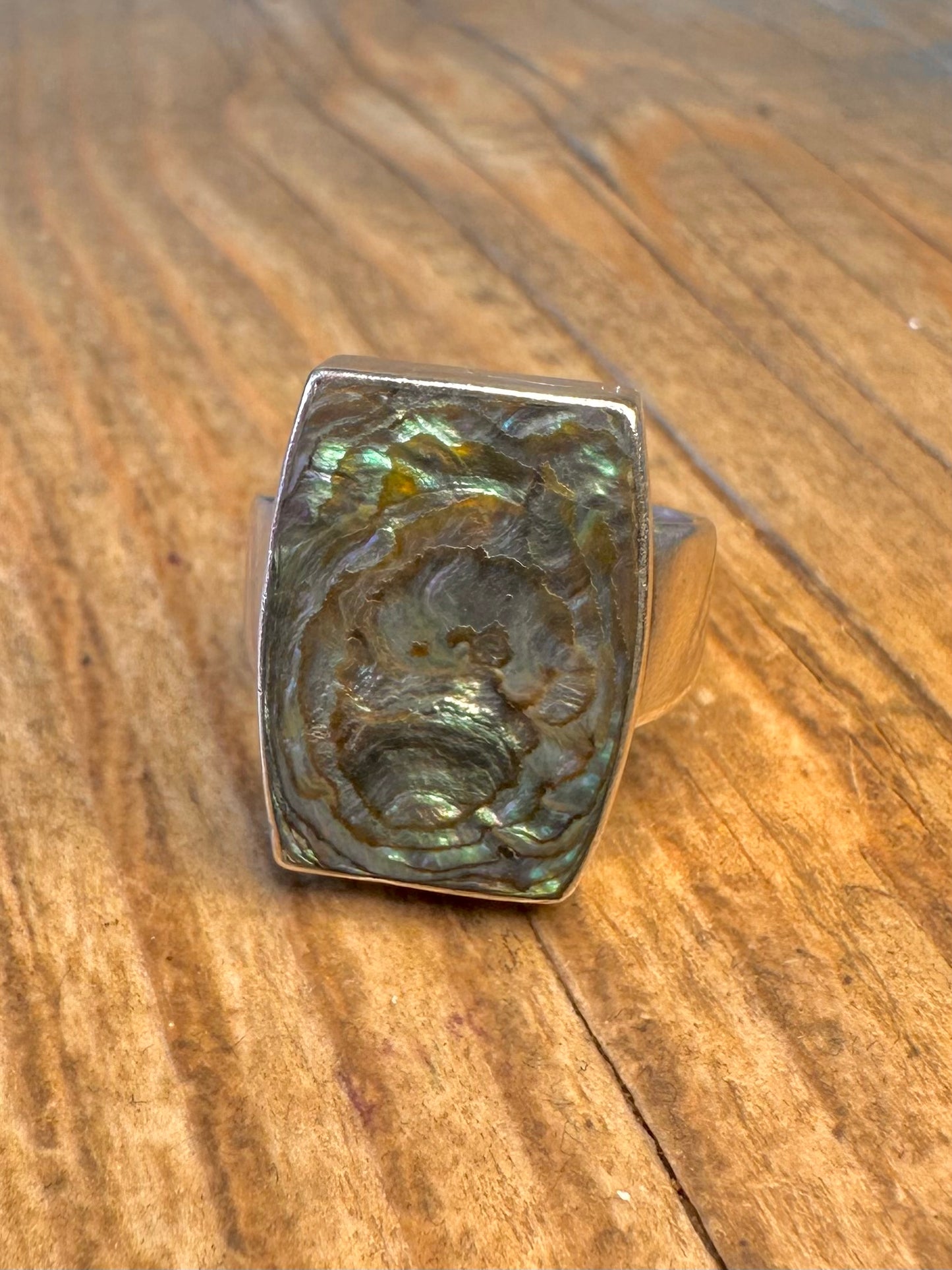 Arne Johansen Abalone Denmark 925 Sterling Silver Size M1/2 Ring