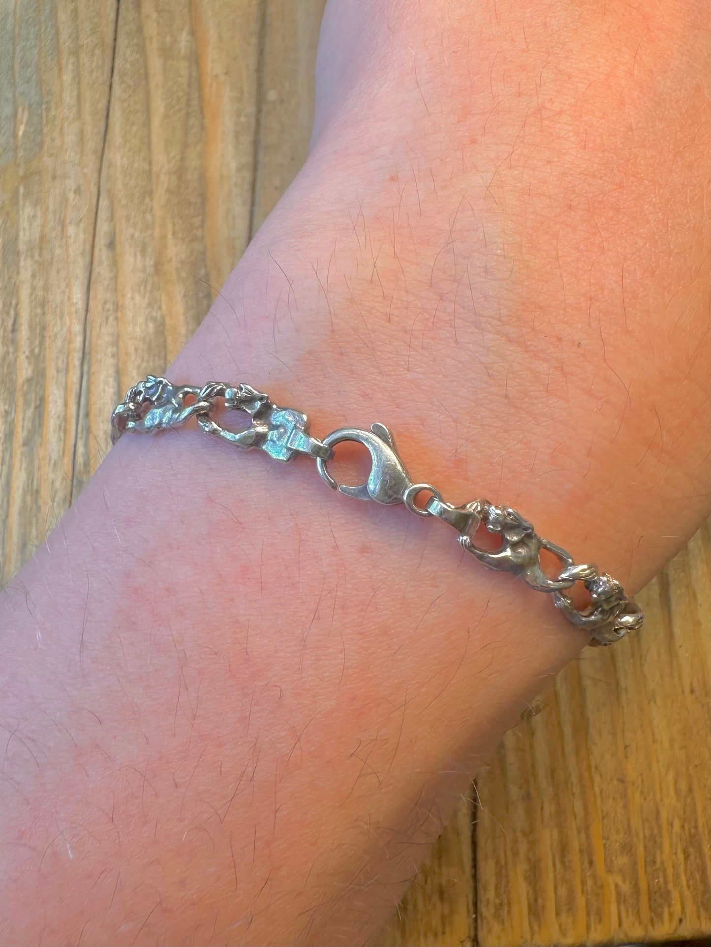 Panther Link 925 Sterling Silver 7.5 inch Bracelet