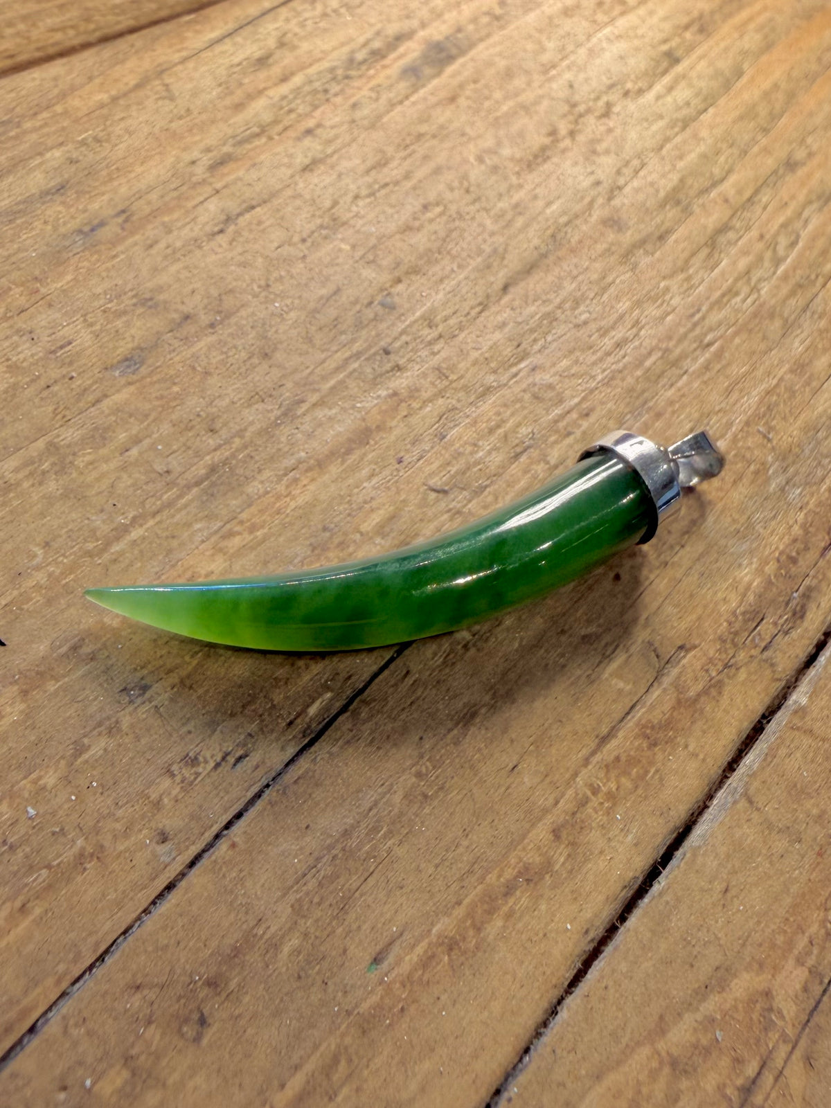 Jade Horn 925 Sterling Silver Pendant