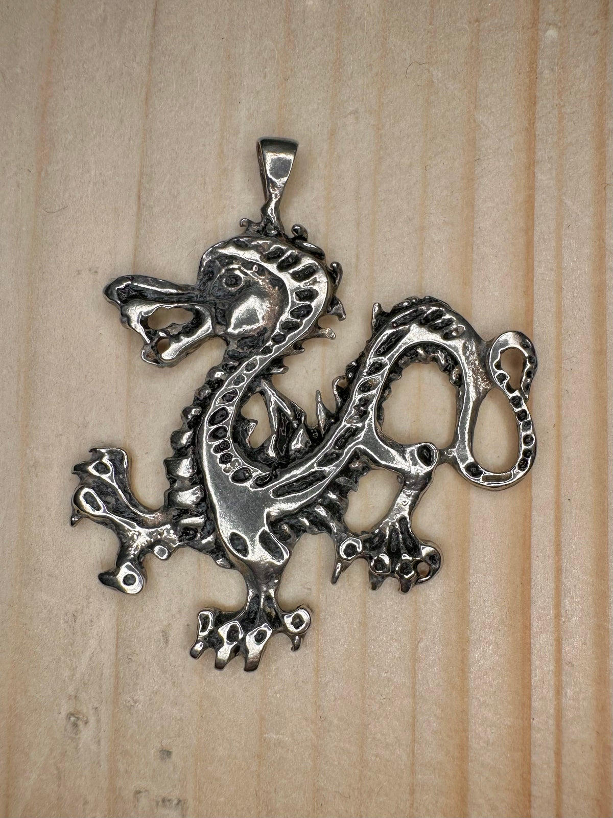 Chinese Dragon 925 Sterling Silver Pendant