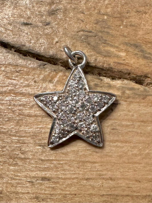 Modern CZ Stone Star 925 Silver Pendant