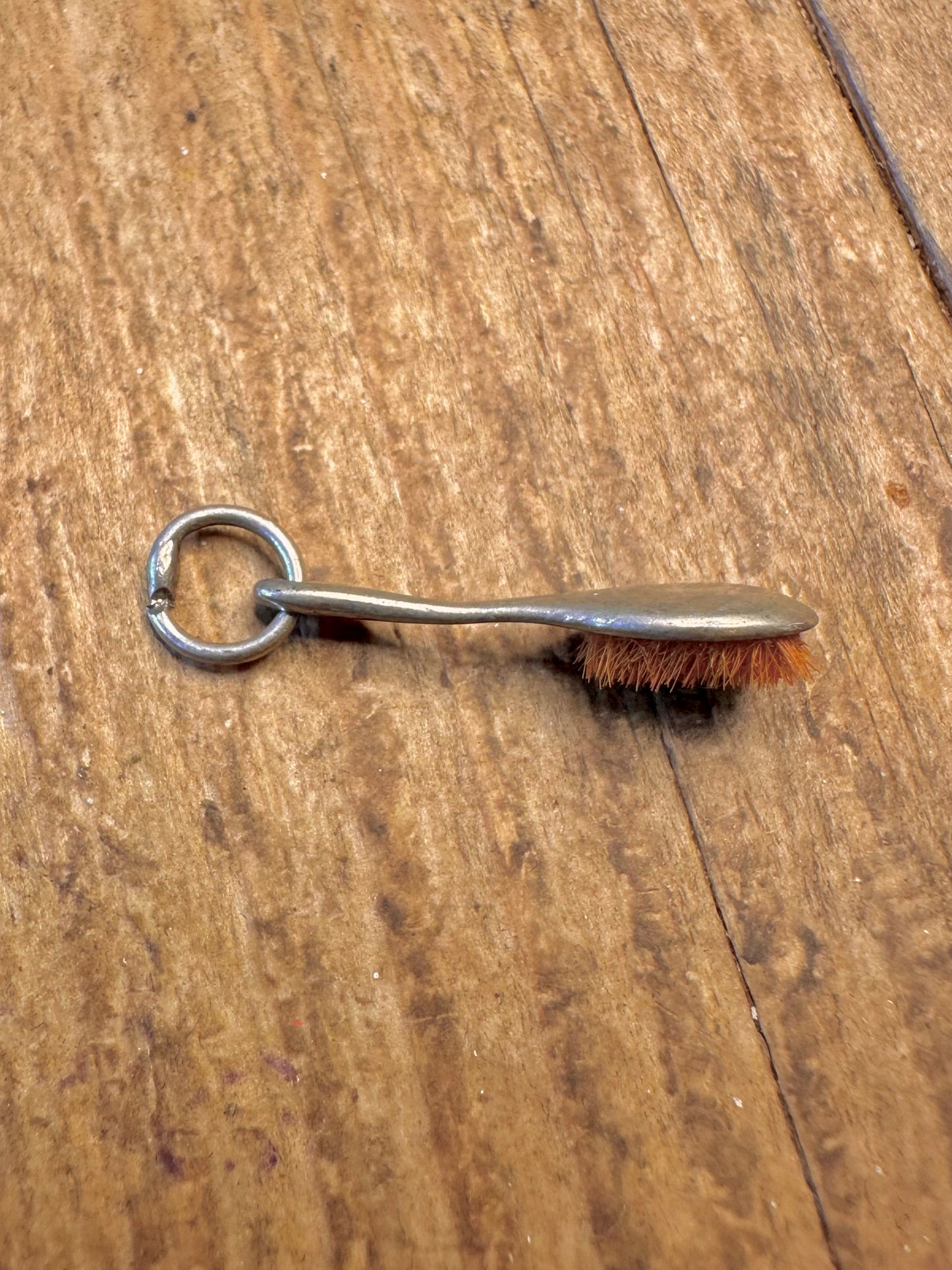 Small Hair Brush 925 Sterling Silver Charm Pendant