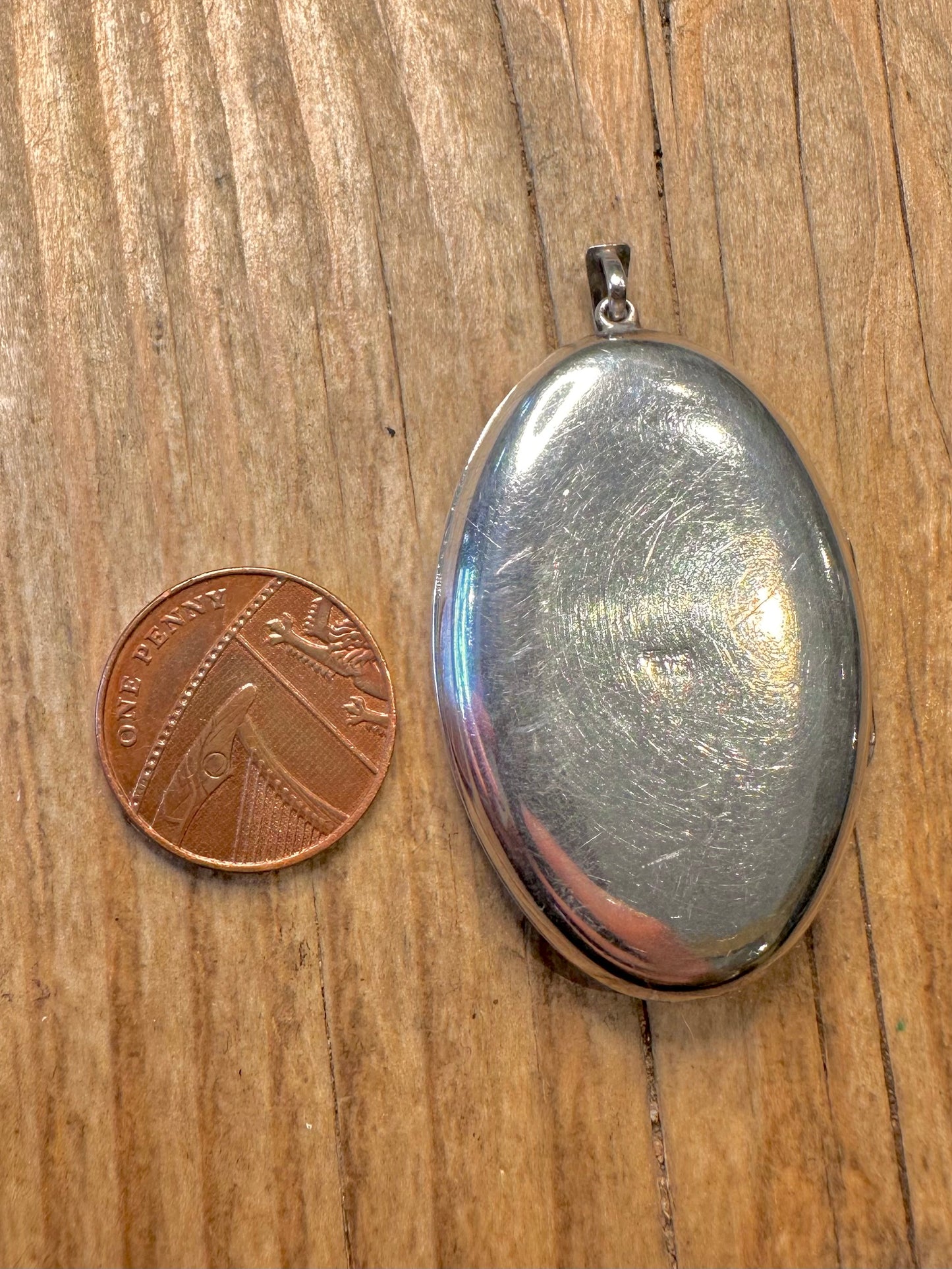 Vintage Engraved Oval Large Locket 925 Sterling Silver Pendant