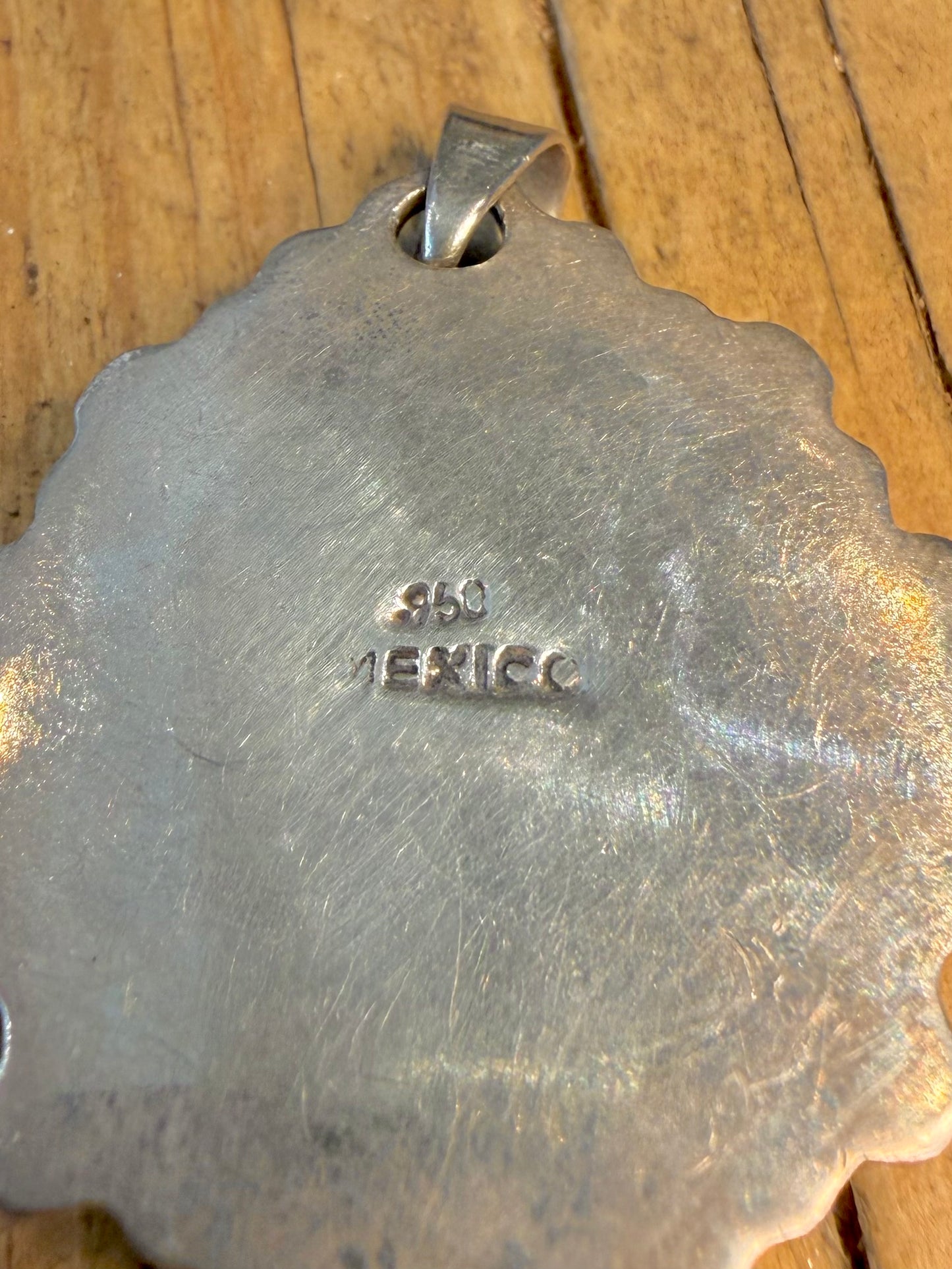 Southwestern Style Mexican Turquoise 925 Sterling Silver Pendant