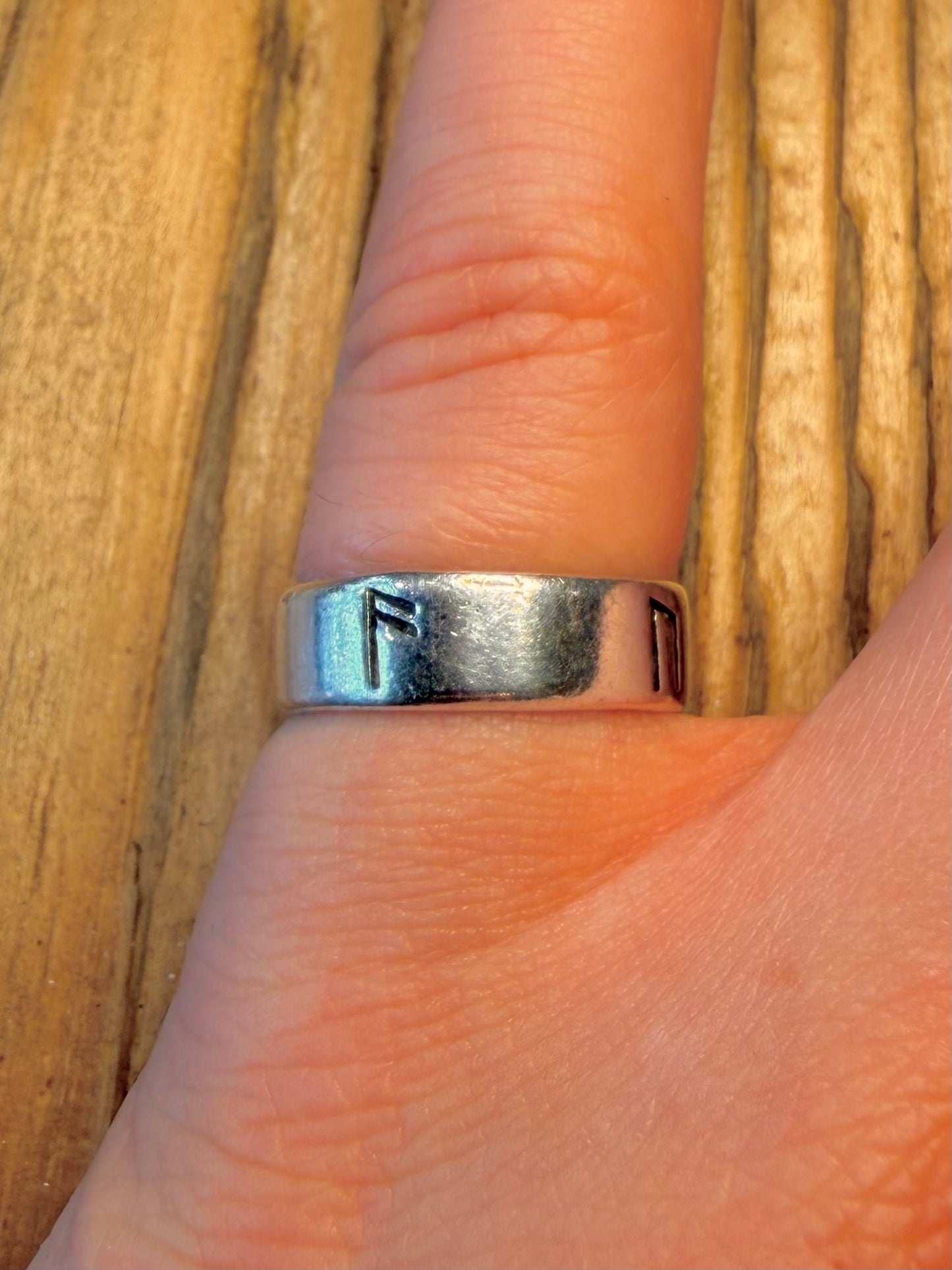 Norse Runes 1988 Band 925 Sterling Silver Size N Ring