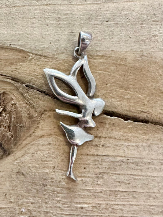 Vintage Fairy Tinker Bell 925 Silver Pendant