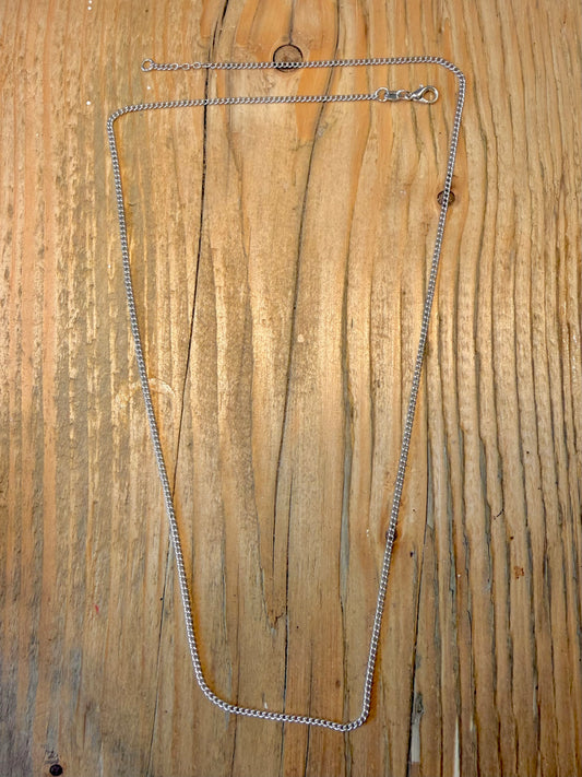 Curb Chain 925 Sterling Silver 22.4 inch Necklace