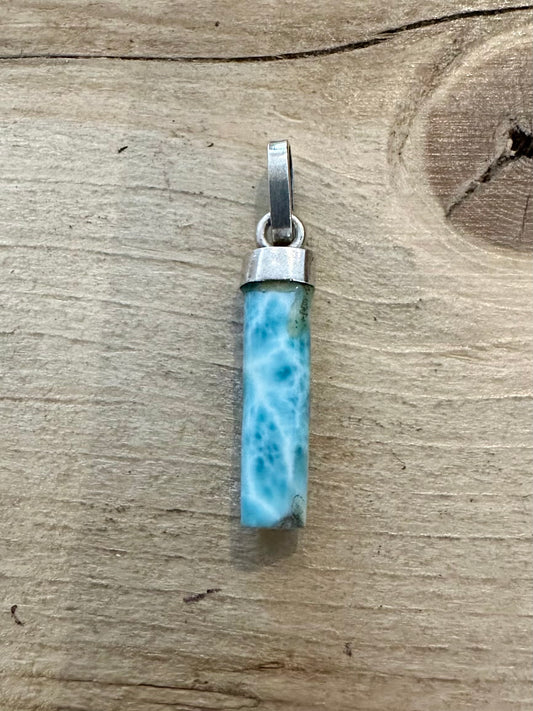 Abstract Larimar 925 Silver Pendant