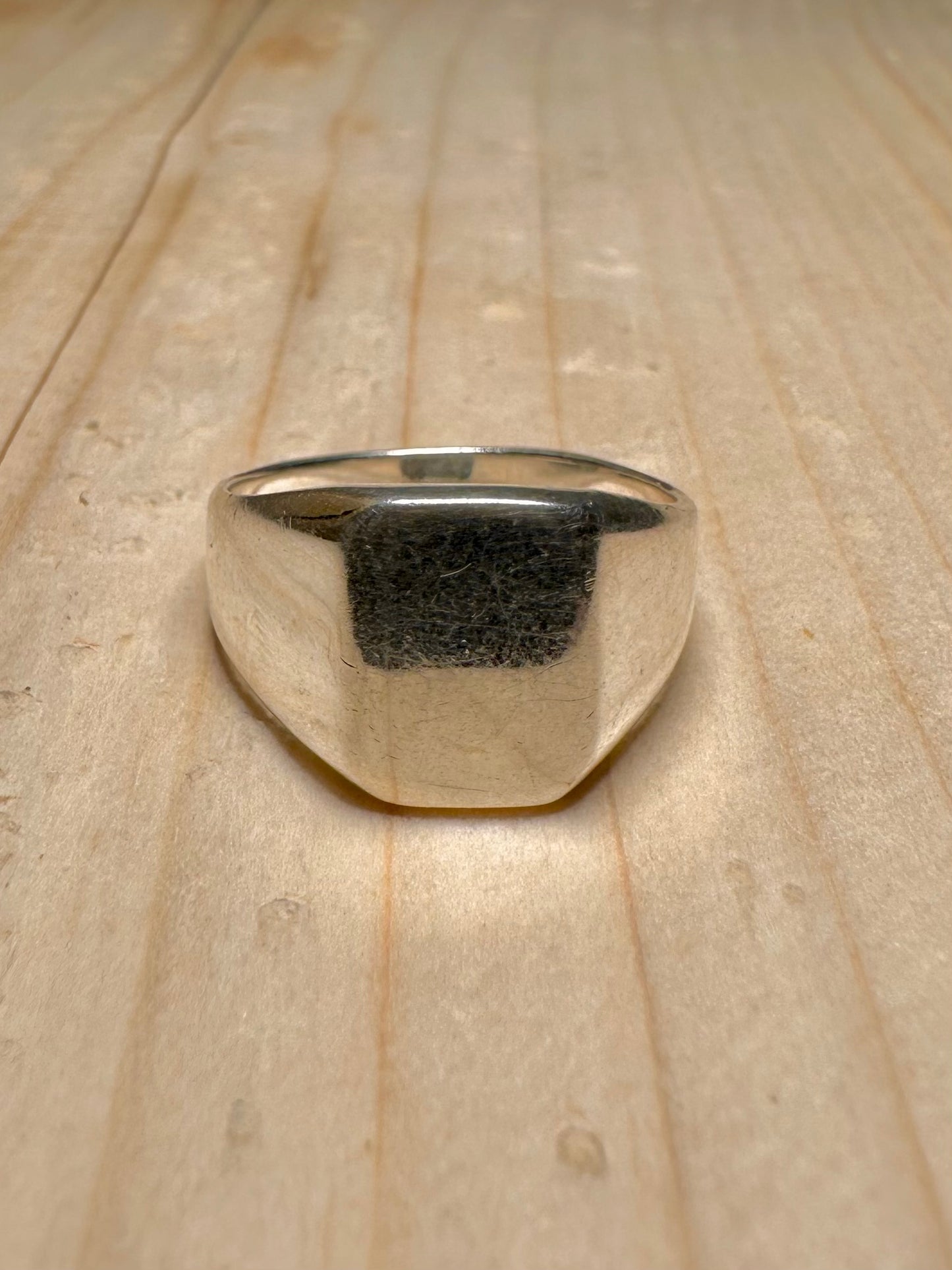 Square Signet 925 Sterling Silver Size T Ring