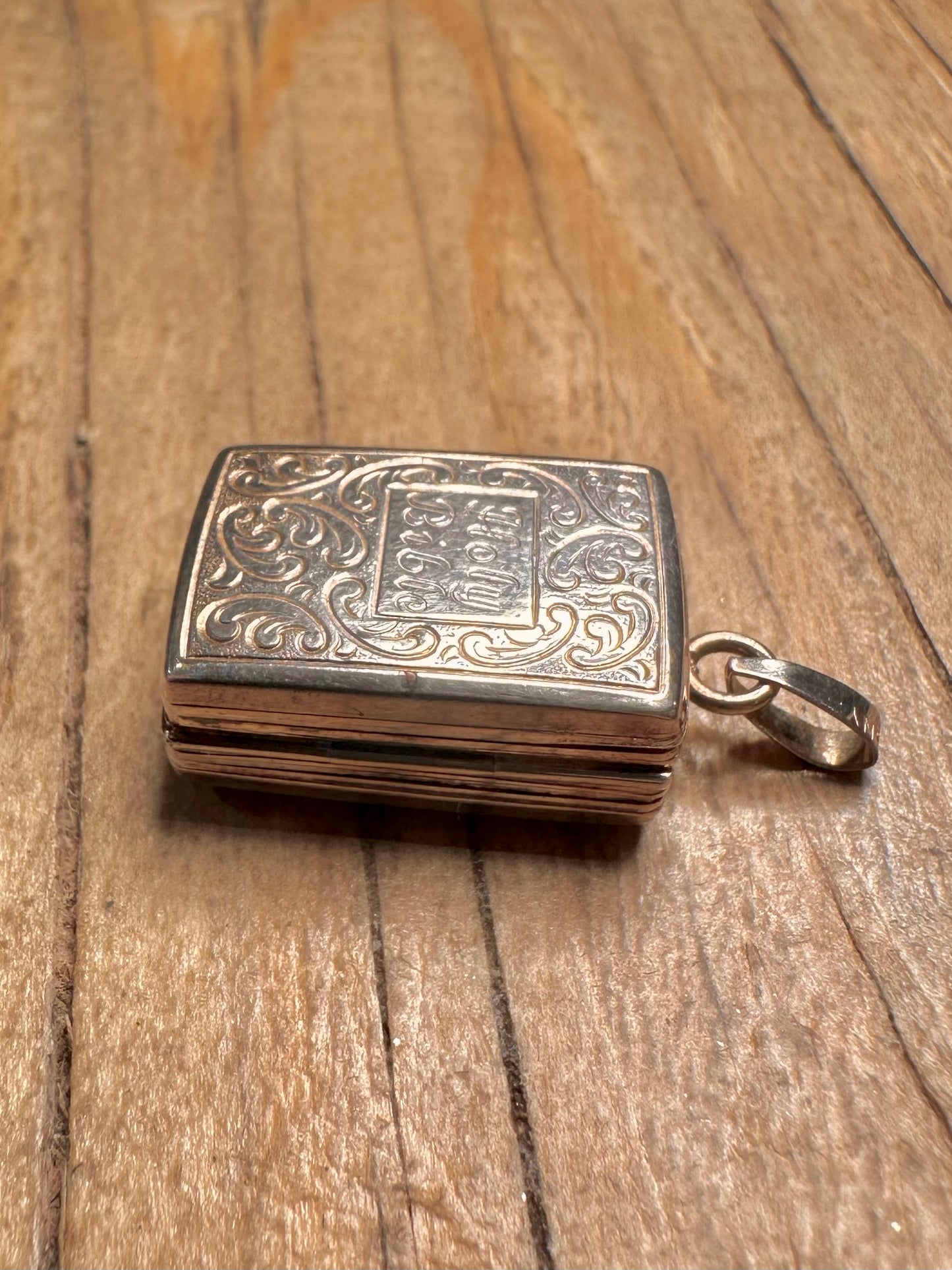 Vintage Holy Bible Engraved Double Locket 925 Sterling Silver Pendant