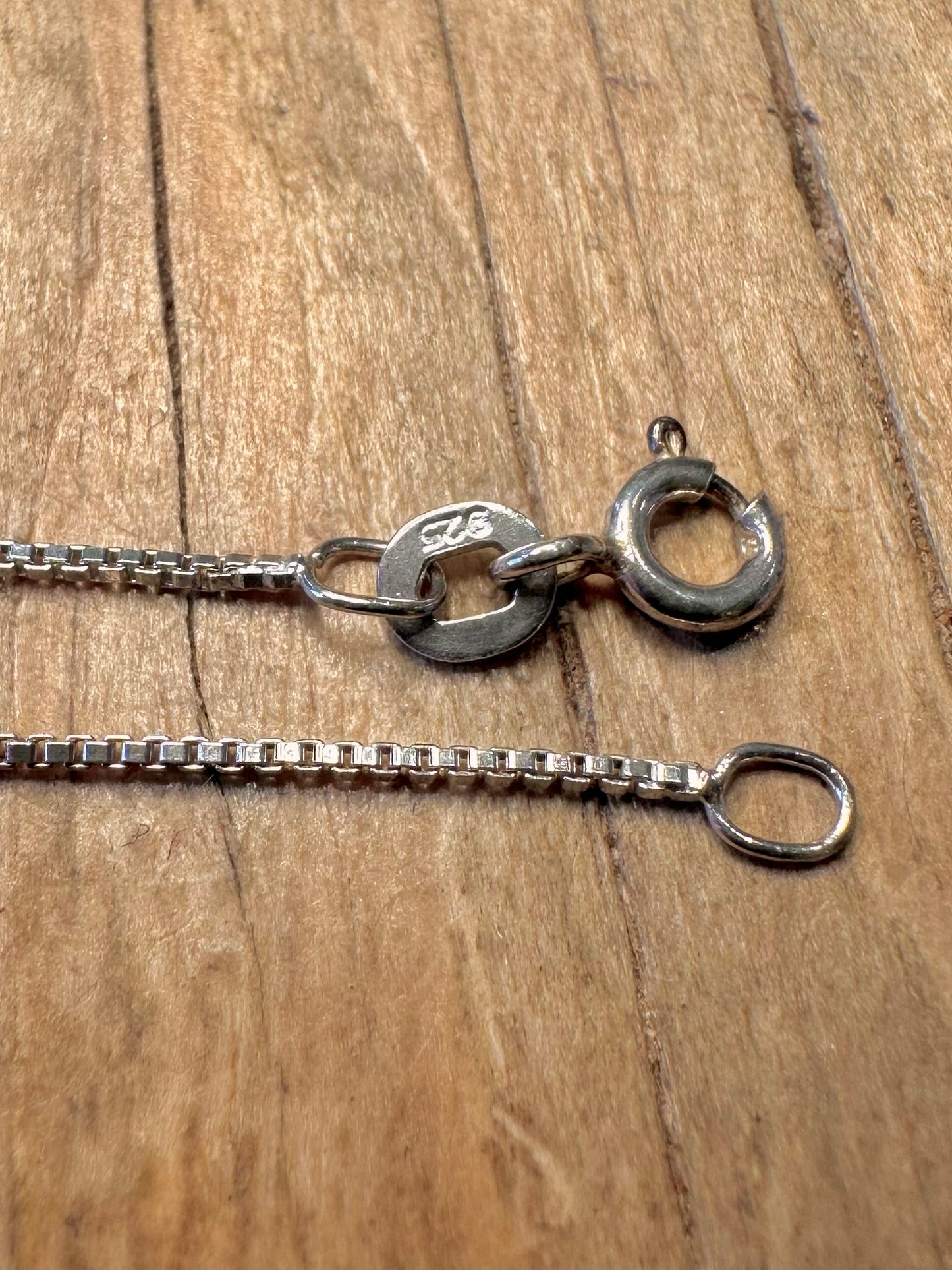 Vintage Box Chain 925 Sterling Silver 18 inch Necklace