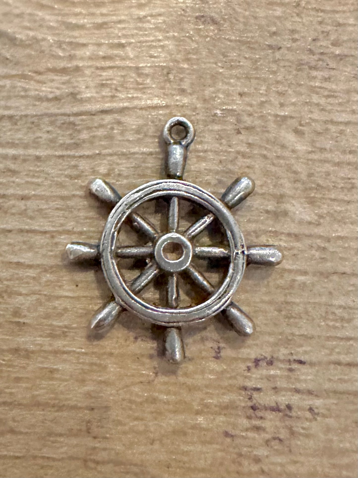 Vintage Ship Wheel Dublin Hallmarked 925 Silver Charm Pendant