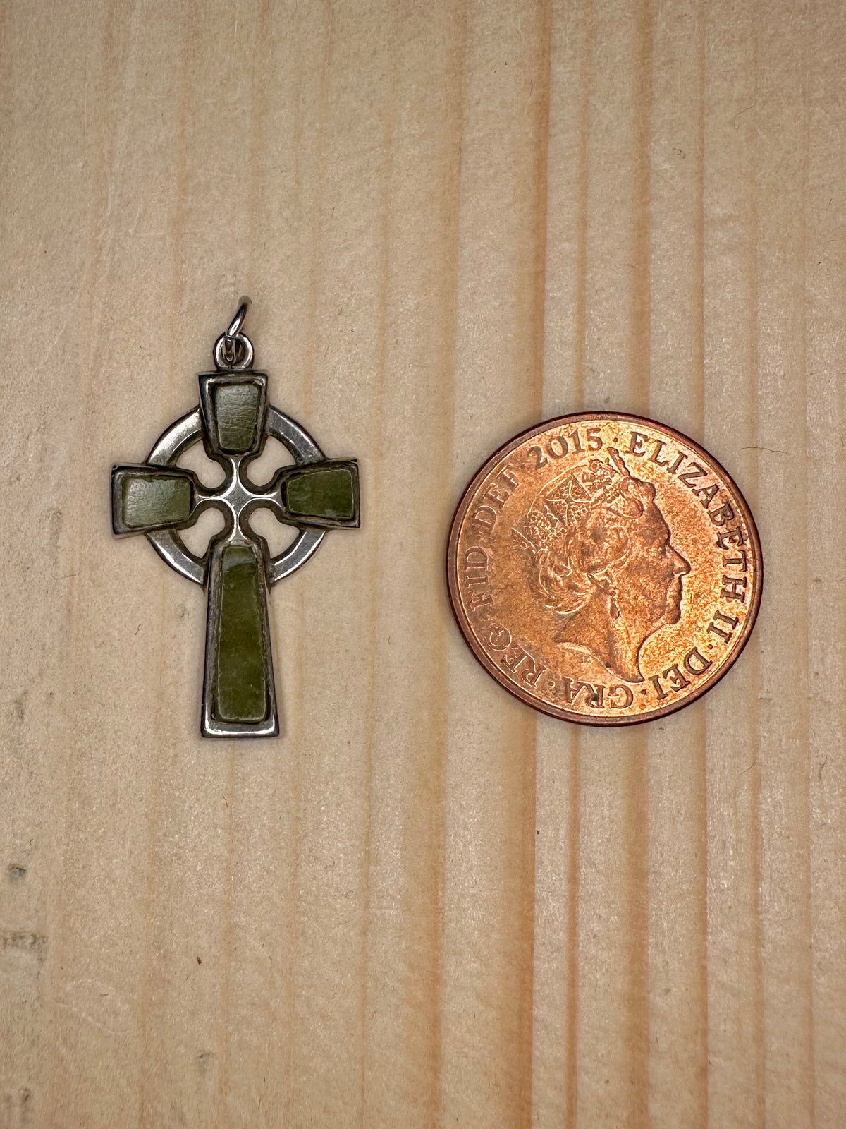 Connemara Marble Celtic Cross 925 Sterling Silver Pendant