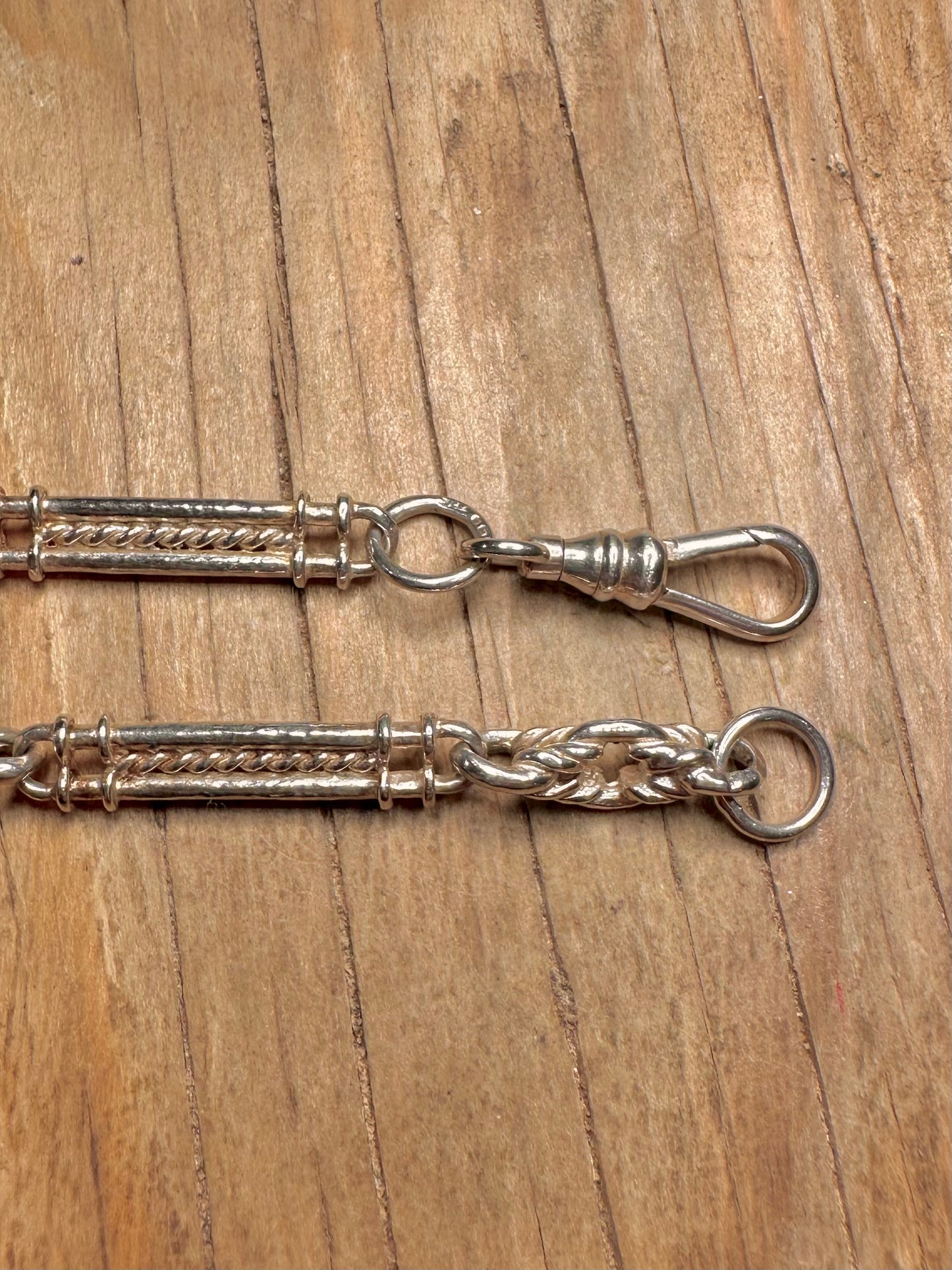 Vintage 1979 Unique Albert Watch Chain Style T Bar 925 Sterling Silver 20 inch Necklace