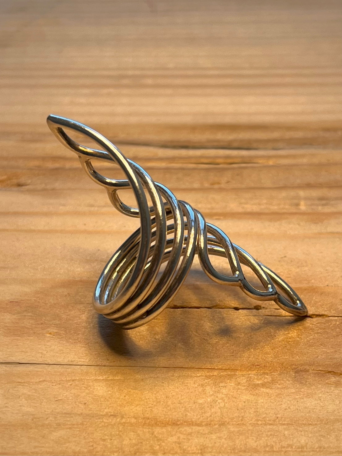 Butterfly Wing Style Long 925 Sterling Silver Size R Ring