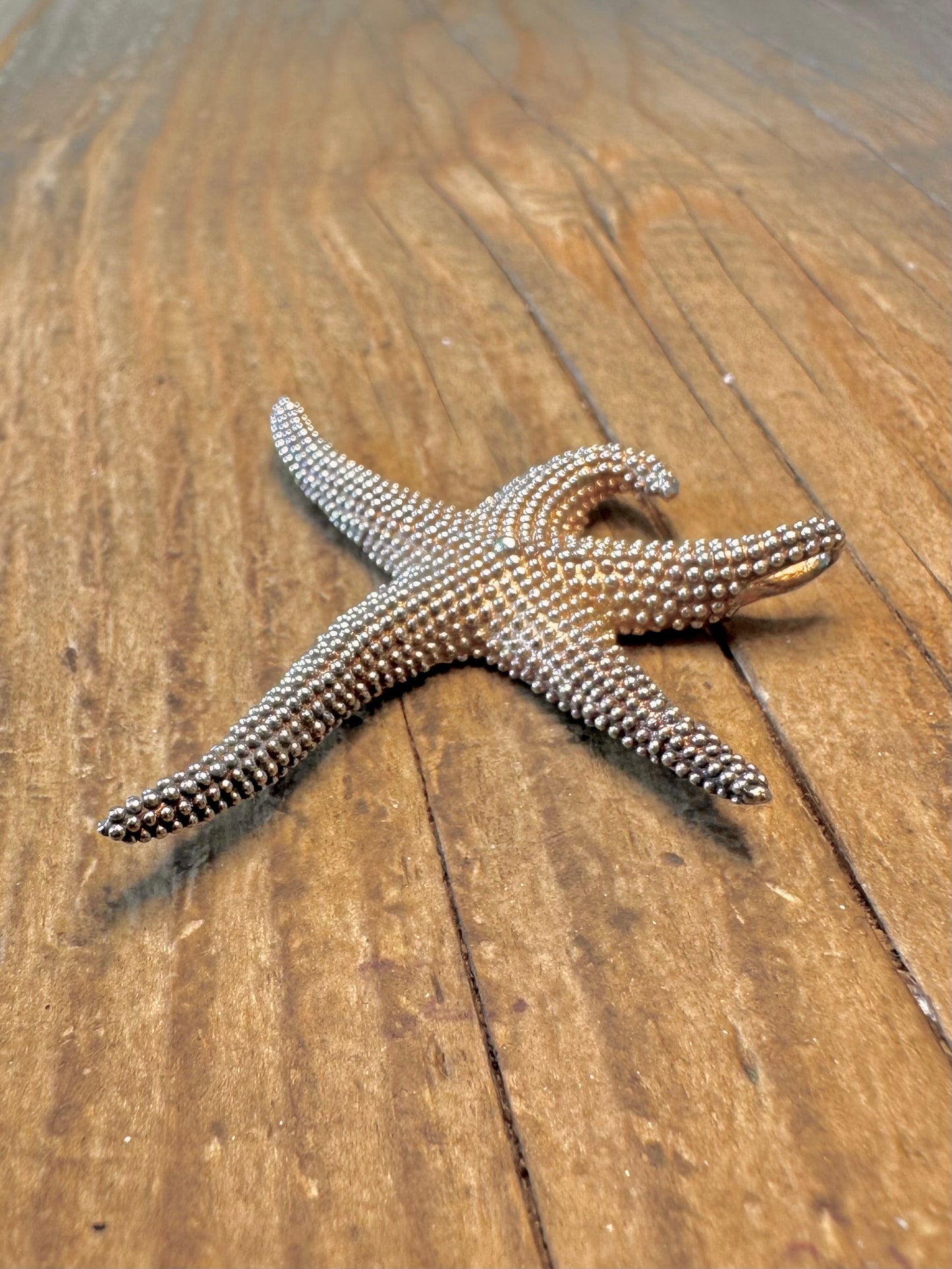 Textured Star Fish 925 Sterling Silver Pendant