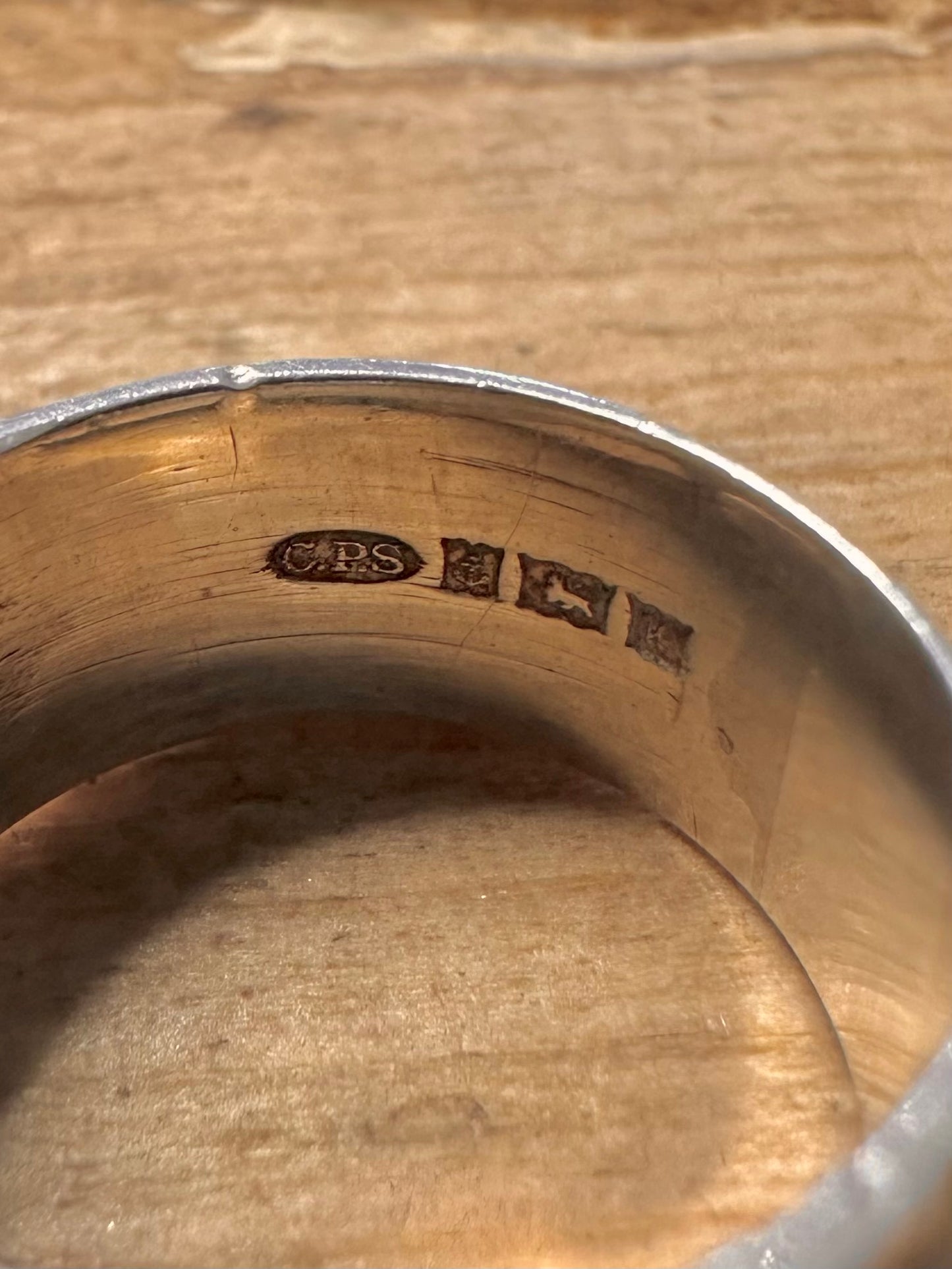 Vintage 1971 Chunky Buckle 925 Silver Size N Ring