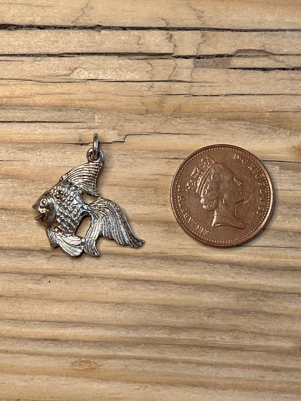 Gold Fish 925 Sterling Silver Pendant