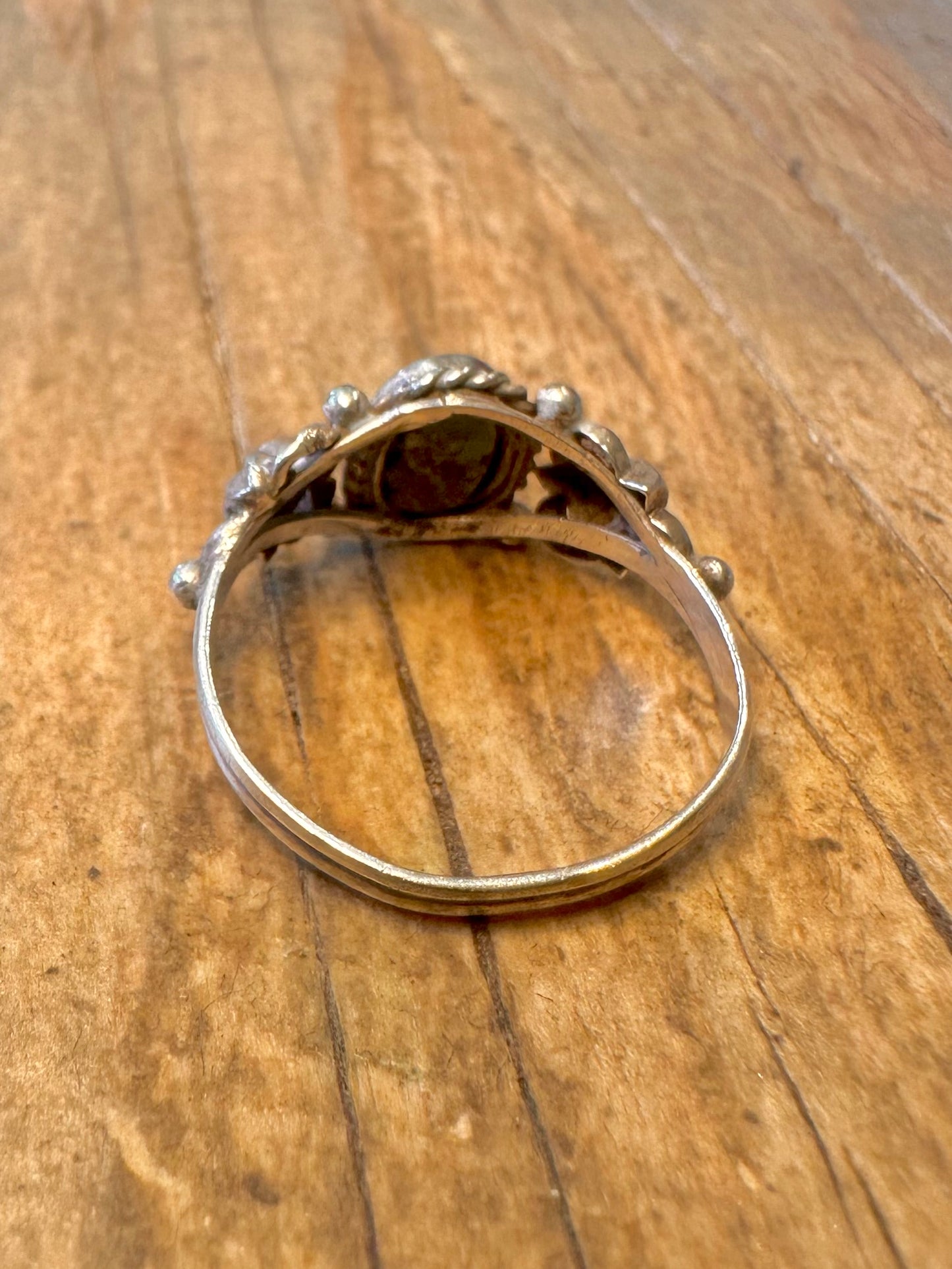Grüner Stein Blumen 925er Sterlingsilber Ring Größe M