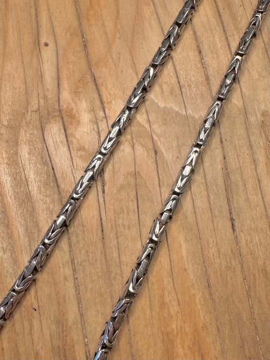 Vintage Byzantine Chain Hook Clasp 925 Sterling Silver 18 inch Necklace