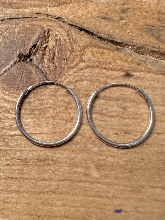 Vintage Hoop 925 Silver Earrings