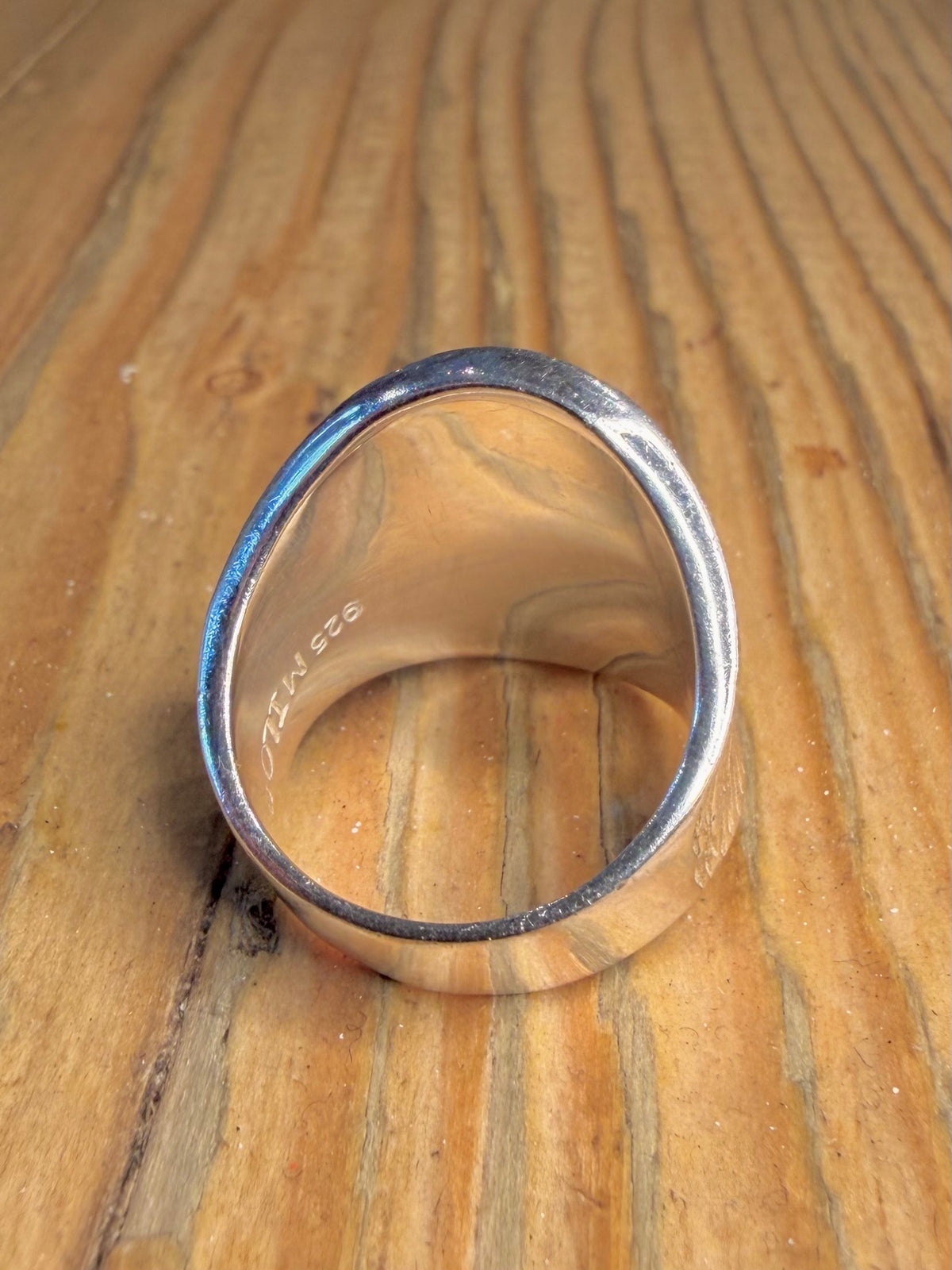 Wide Textured Heavy 925 Sterling Silver Size K1/2 Ring