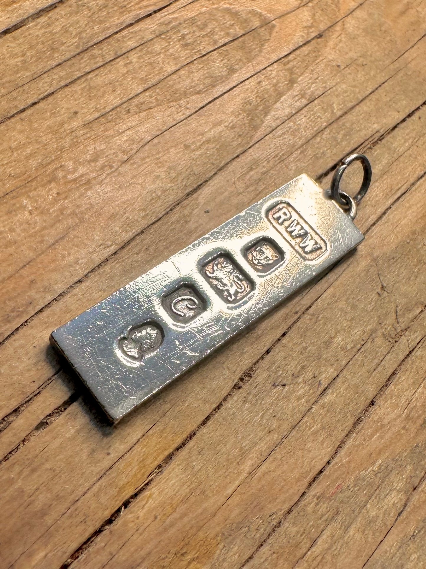 Vintage 1977 Jubilee Barren-Hersteller RWW 925 Sterlingsilber Anhänger