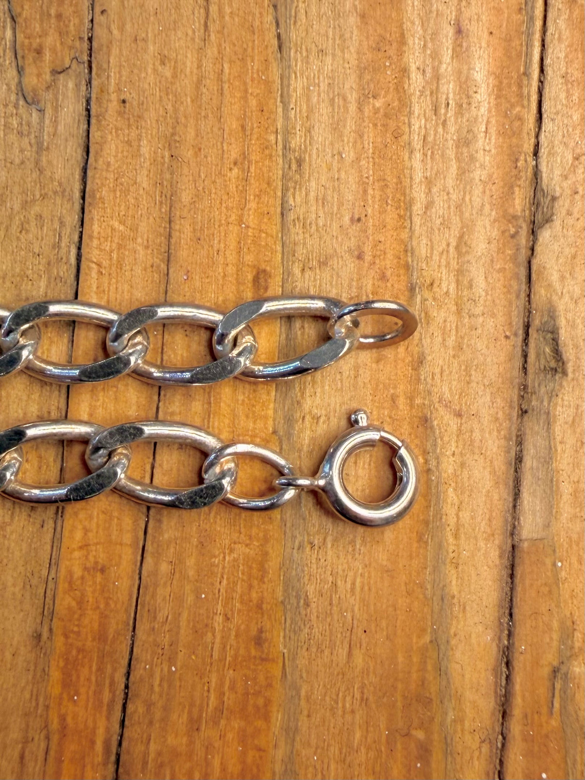 Long Curb Chain Link 835 Silver 7.25 inch Bracelet