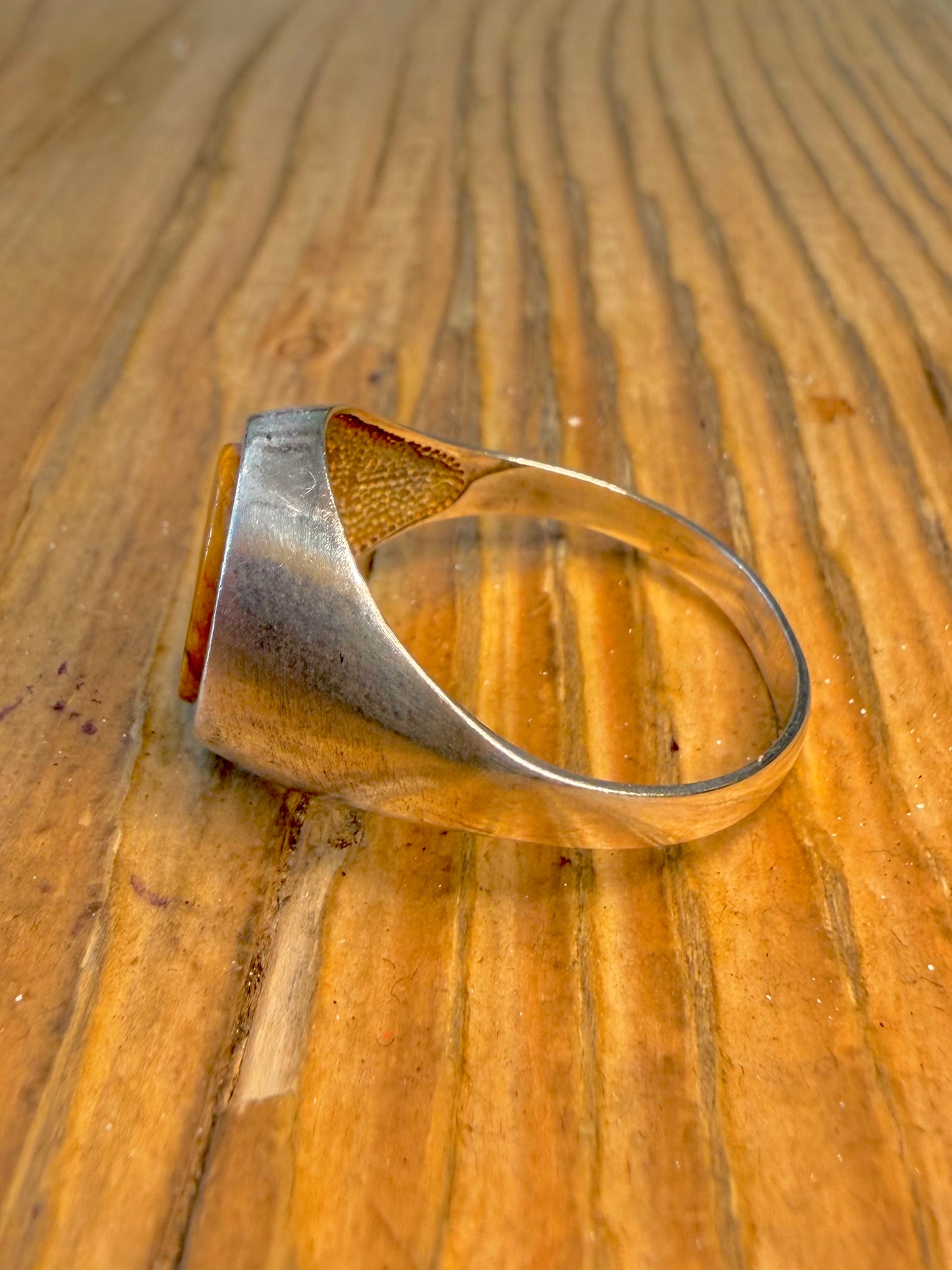 Tigers Eye Signet 925 Sterling Silver Size Z Ring