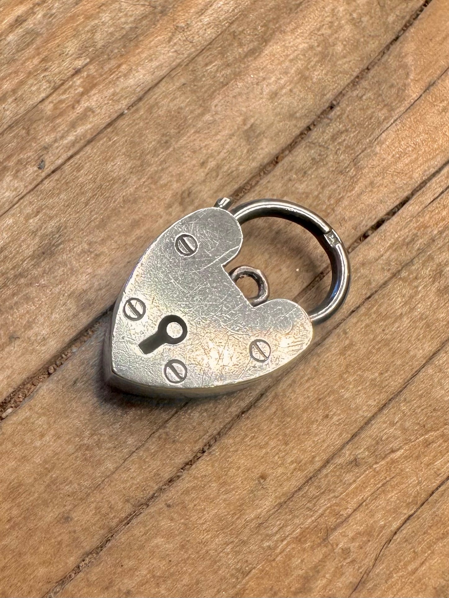Vintage 1964 Chunky Heart Padlock 925 Sterling Silver Pendant