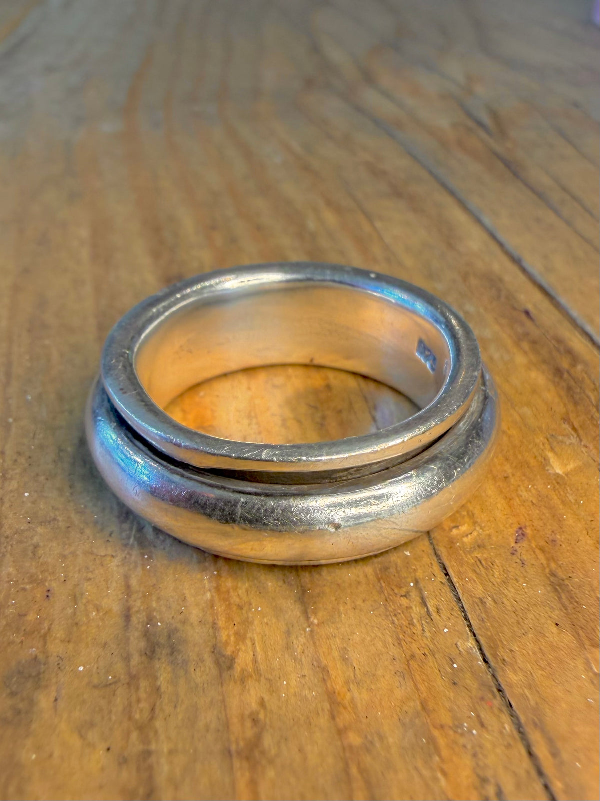 Heavy Band Spinner 925 Sterling Silver Size V Ring