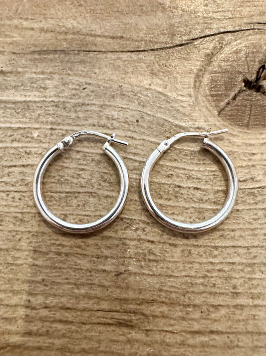 Modern Simple Hoops 925 Silver Earrings