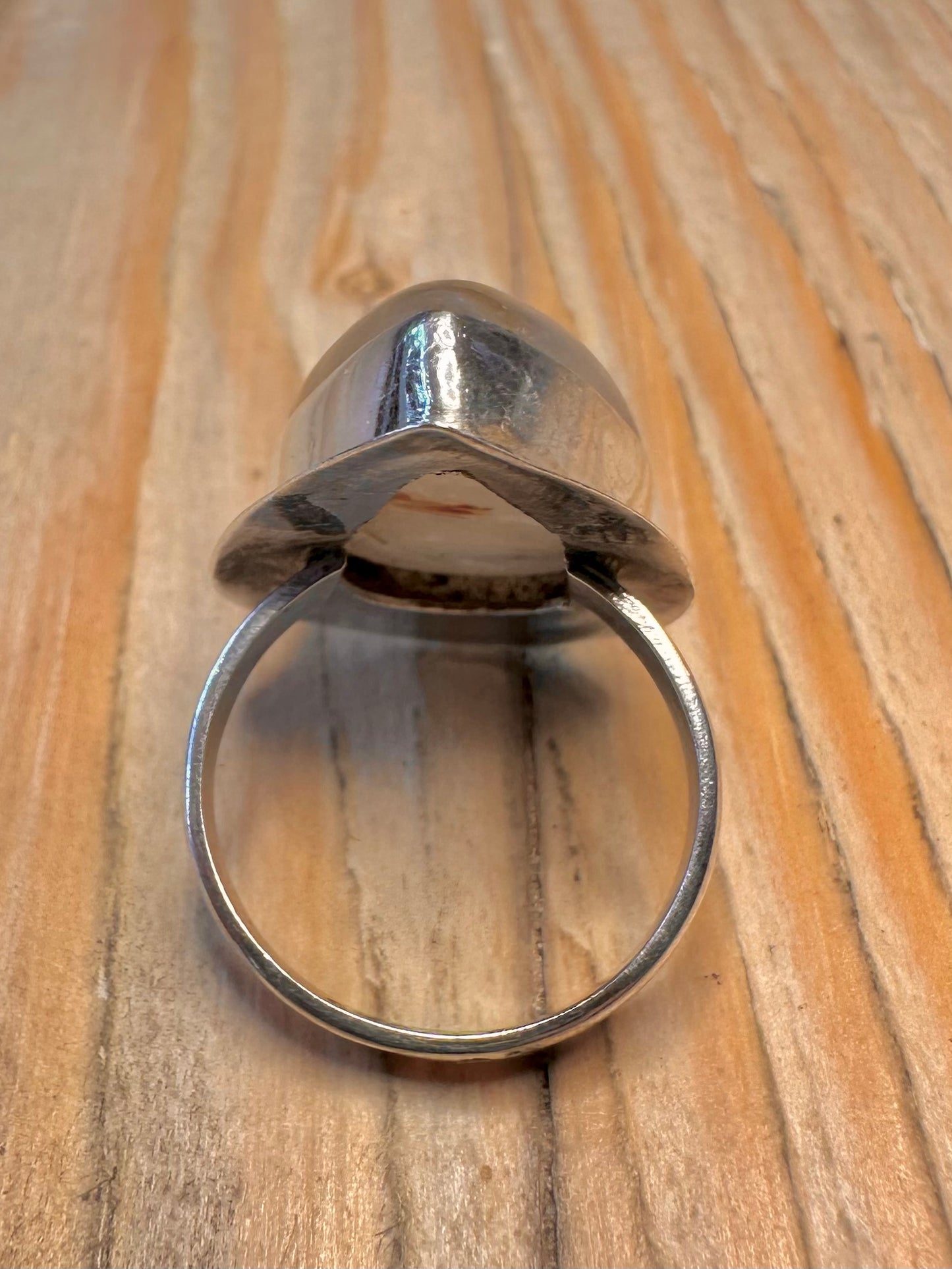 Vintage Golden Rutilated Quarts 925 Silver Size N1/2 Ring