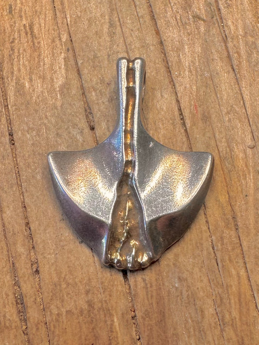 Modernist Taiga Koru Kultapuro Gold and 925 Sterling Silver pendant