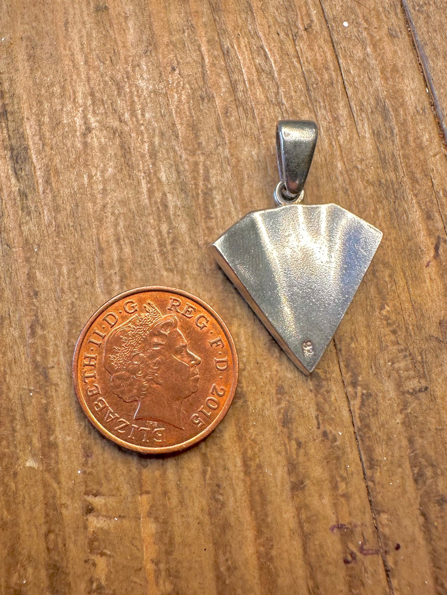 Triangle Coloured Mother of Pearl 925 Sterling Silver Pendant