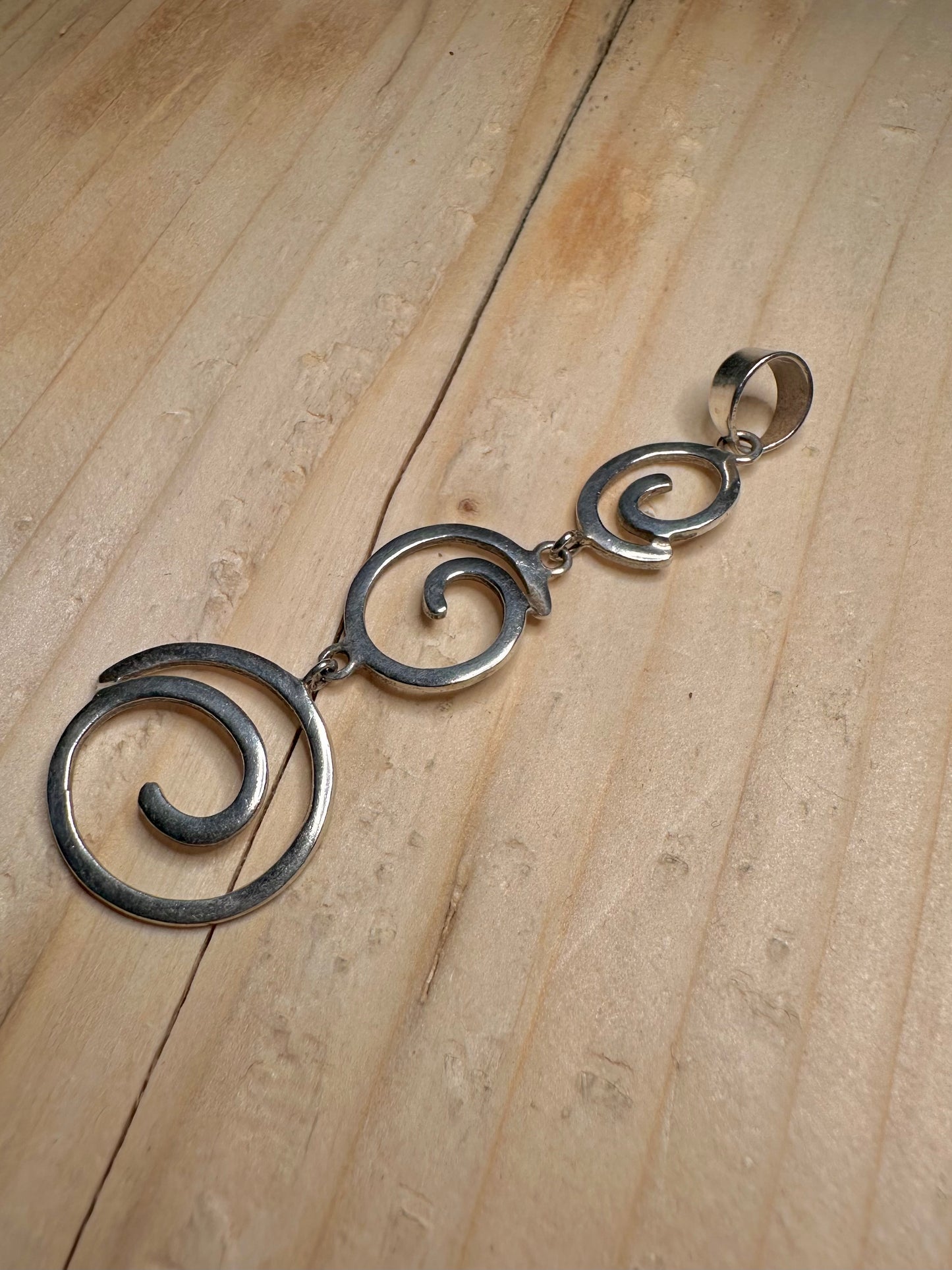 Triple Spiral 925 Sterling Silver Pendant