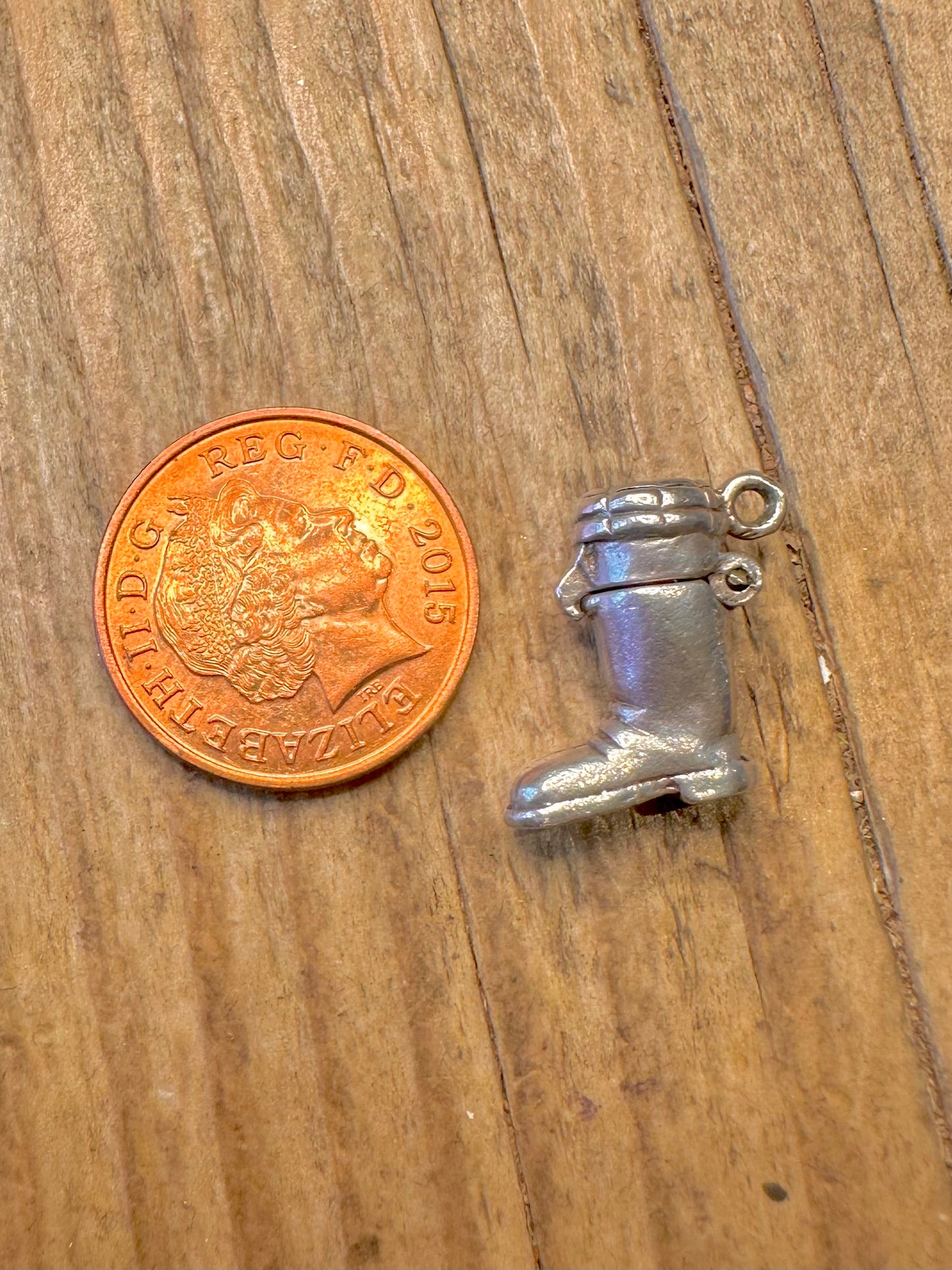 Stiefel aufklappbar mit Katze 925er Sterlingsilber Charm-Anhänger