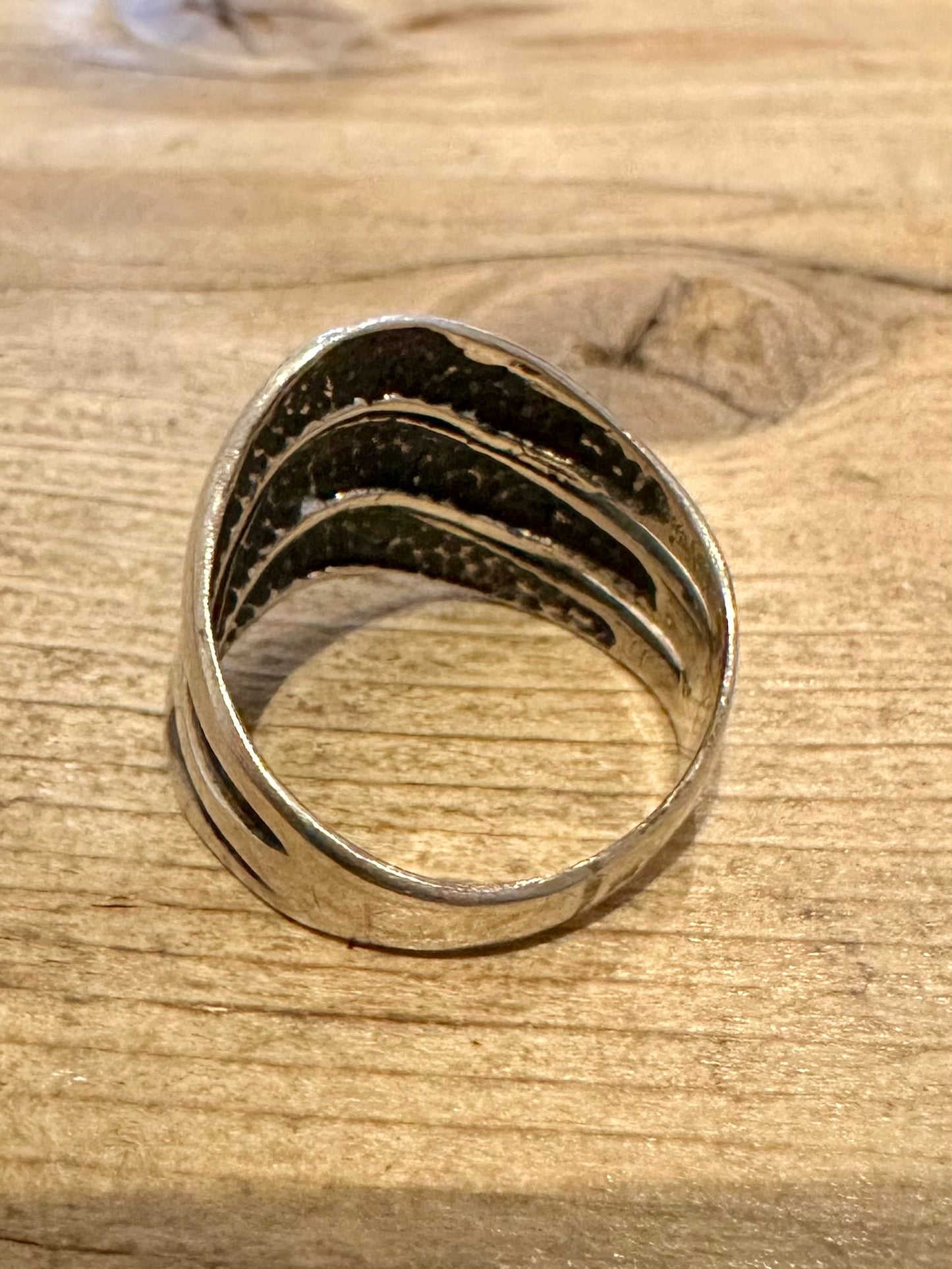 Abstract Layer 925 Silver Size T Ring