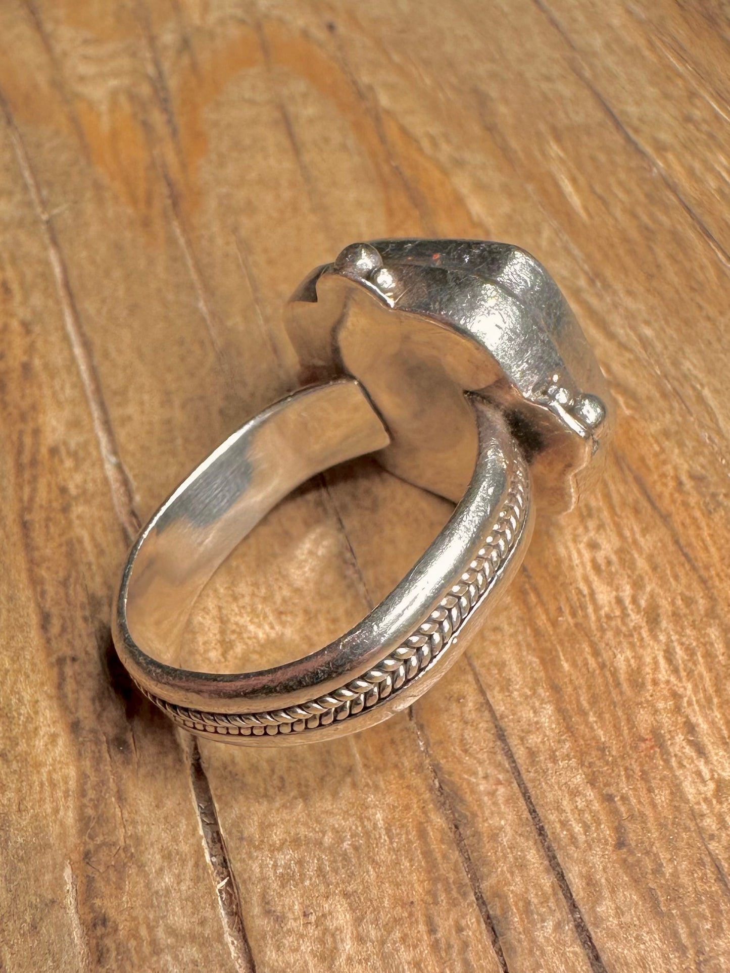 Vintage Mother of Pearl Suarti 925 Sterling Silver Size P1/2 Ring