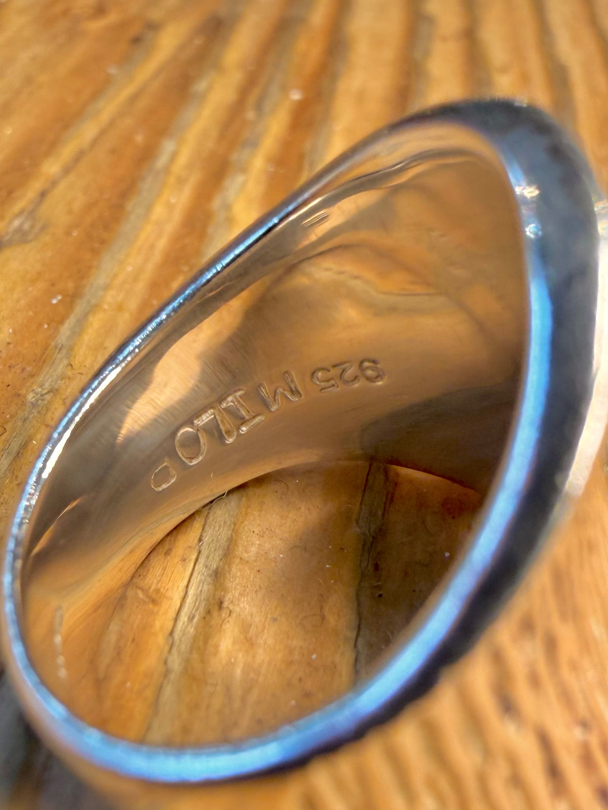 Wide Textured Heavy 925 Sterling Silver Size K1/2 Ring