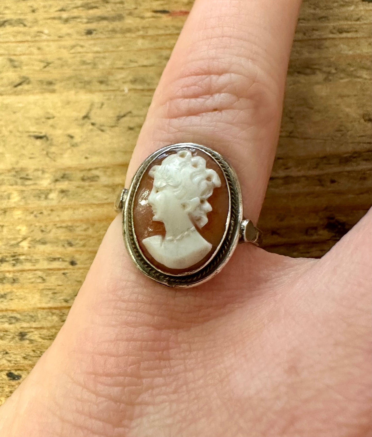 Vintage Cameo 800 Silver Size L Ring