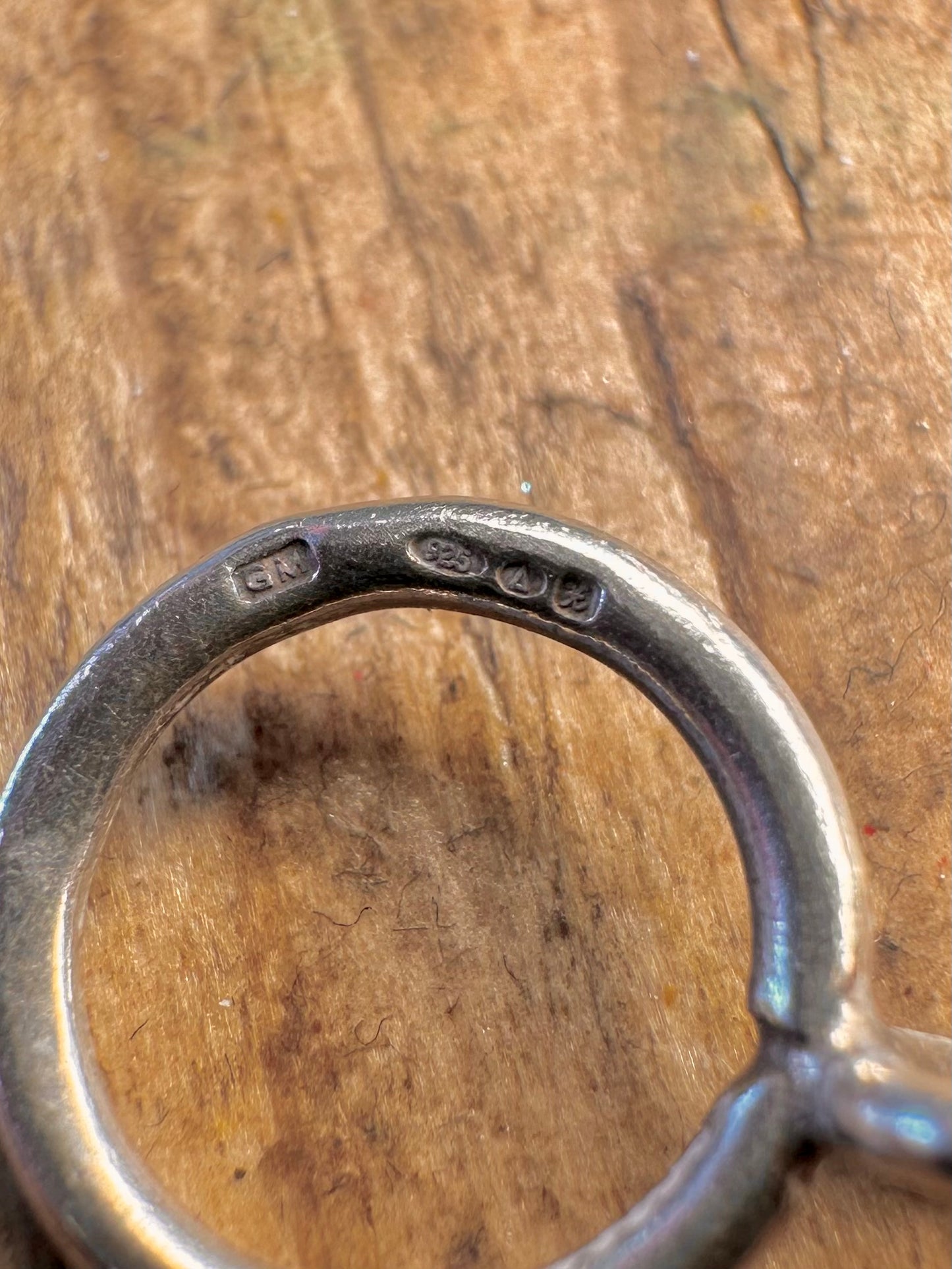 Abstract 1997 Organic Bars T Bar Clasp 925 Sterling Silver 8 inch Bracelet