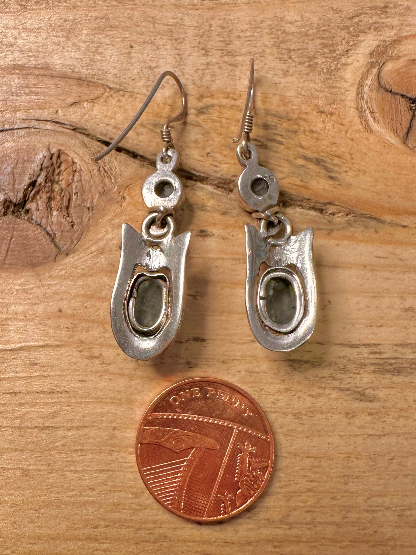 Abstract Blue Quarts Dangle 925 Silver Earrings