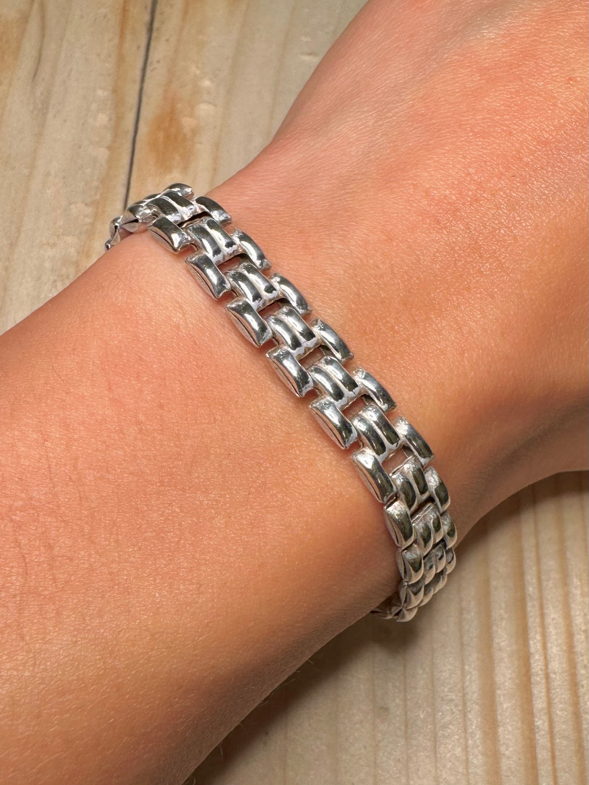 Watch Link Chain 925 Sterling Silver 6.5 inch Bracelet