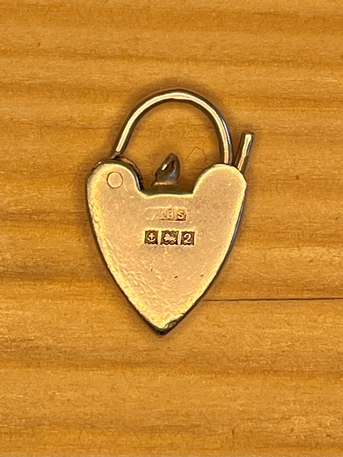 Heart Padlock 1965 Hallmark D&BS Birmingham 925 Sterling Silver Pendant
