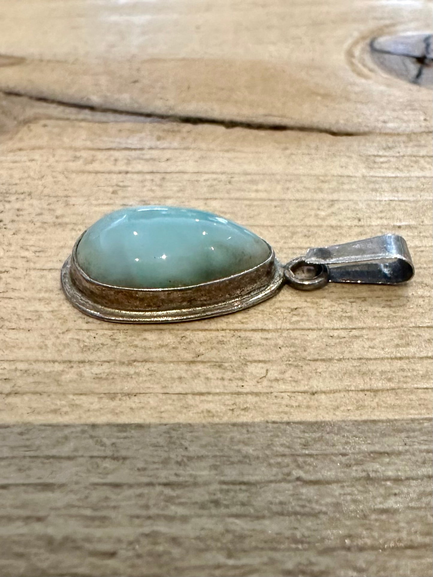 Vintage Larimar 925 Silver Pendant